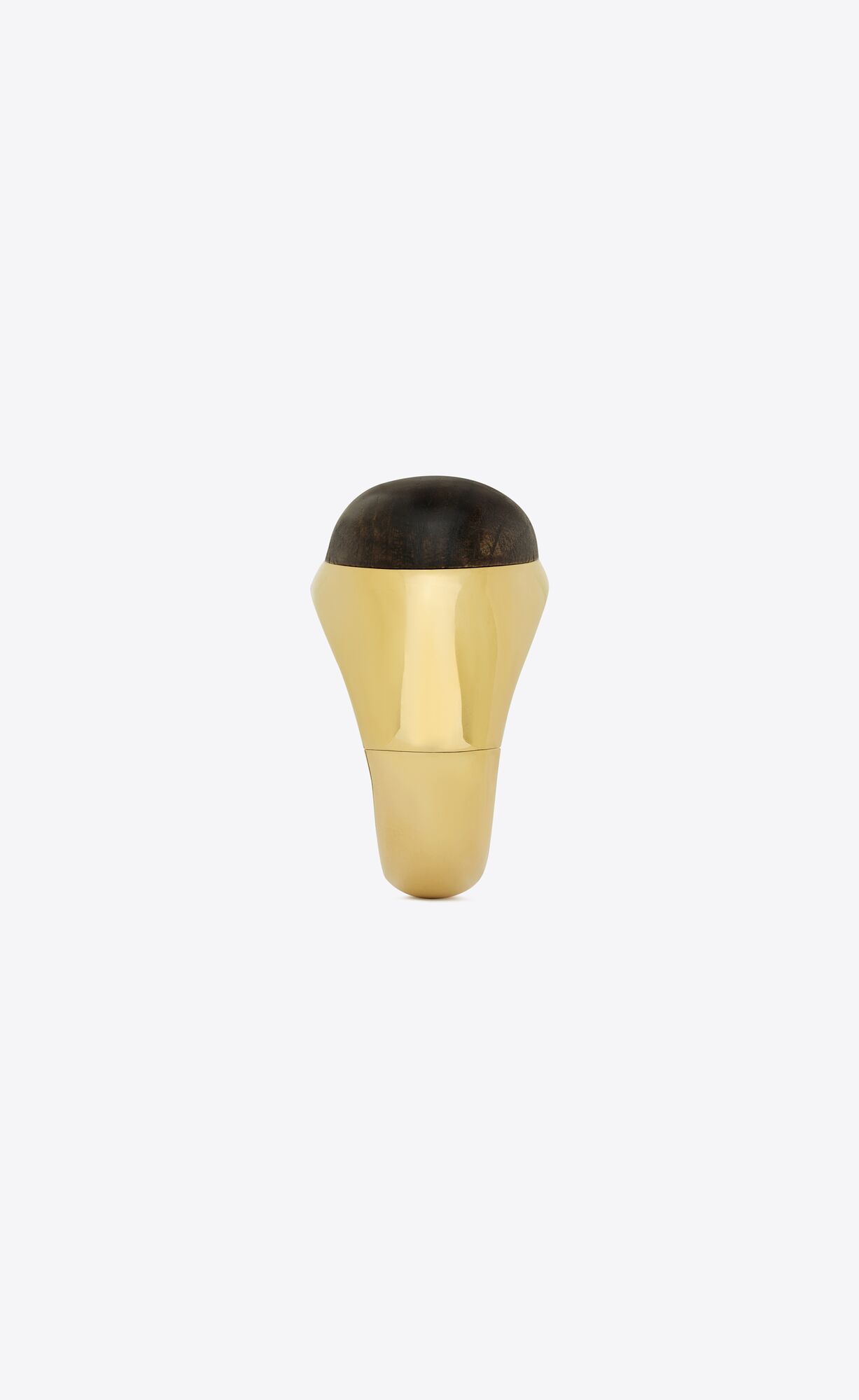 YSL Dome Bangle In Metal And Wood Braun Gold | 26748-HAFQ