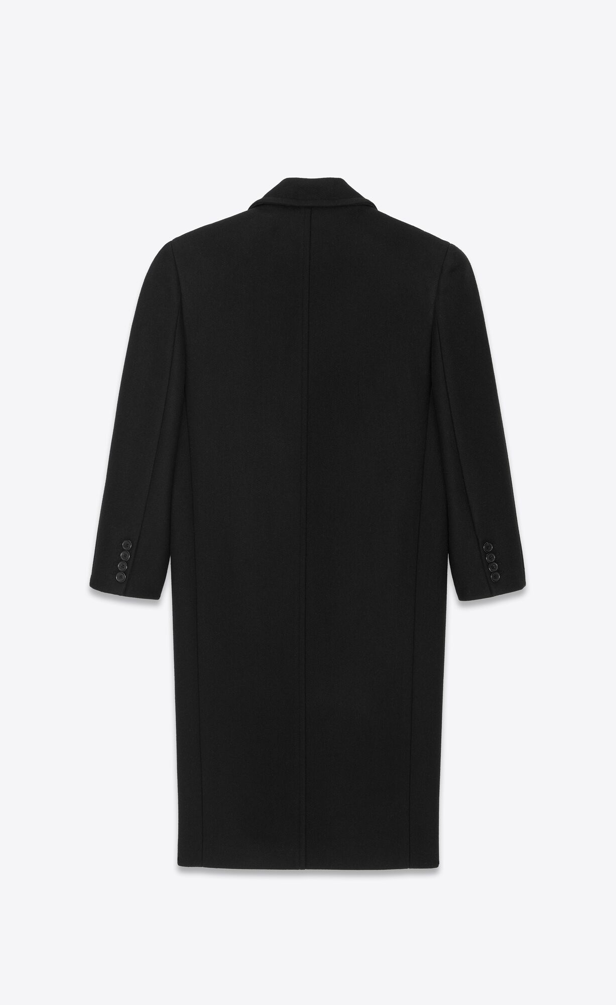 YSL Double-breasted Coat In Cashmere Noir | 85203-GZVF