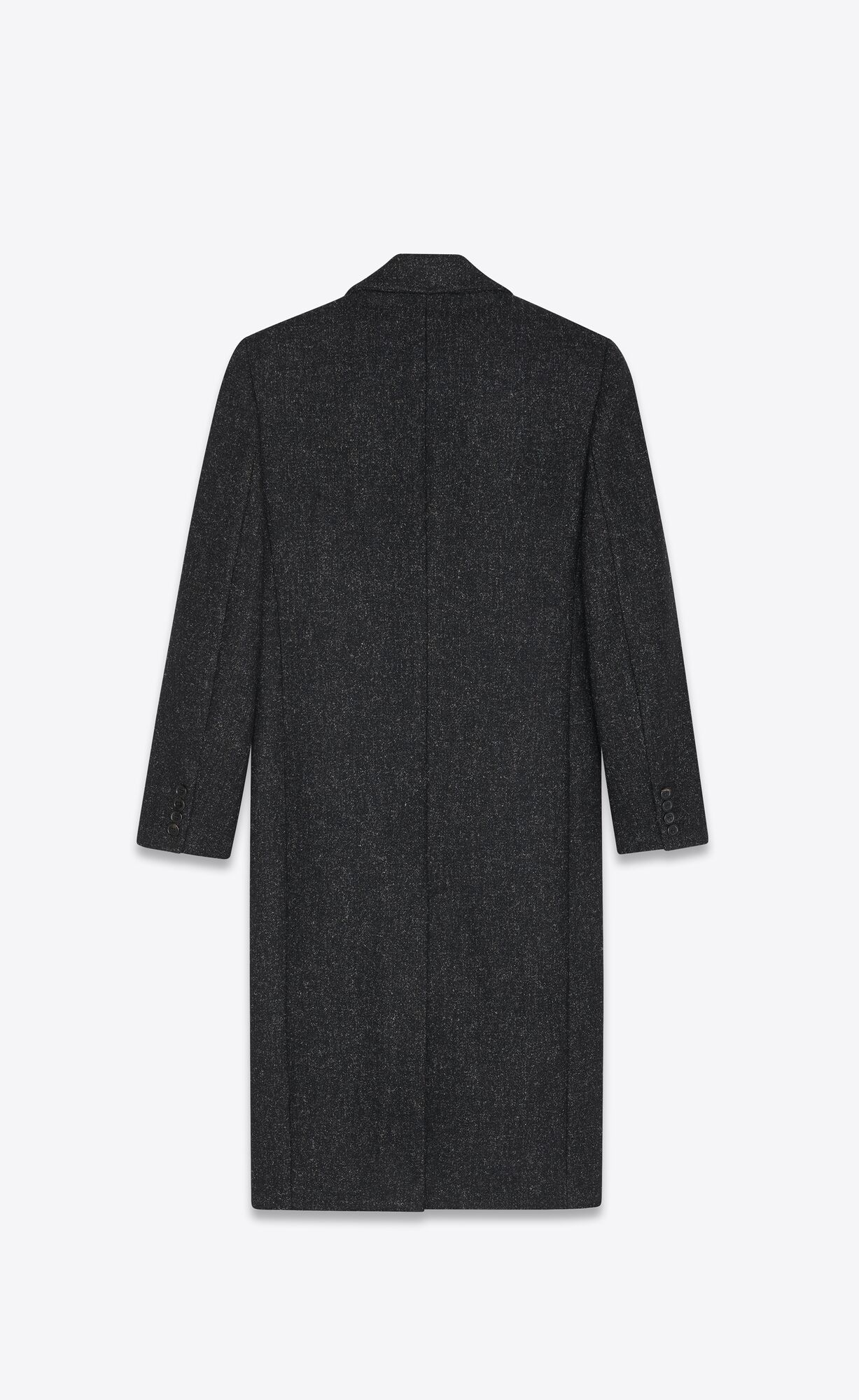 YSL Double-breasted Coat In Wolle Noir Gris | 06358-DECF