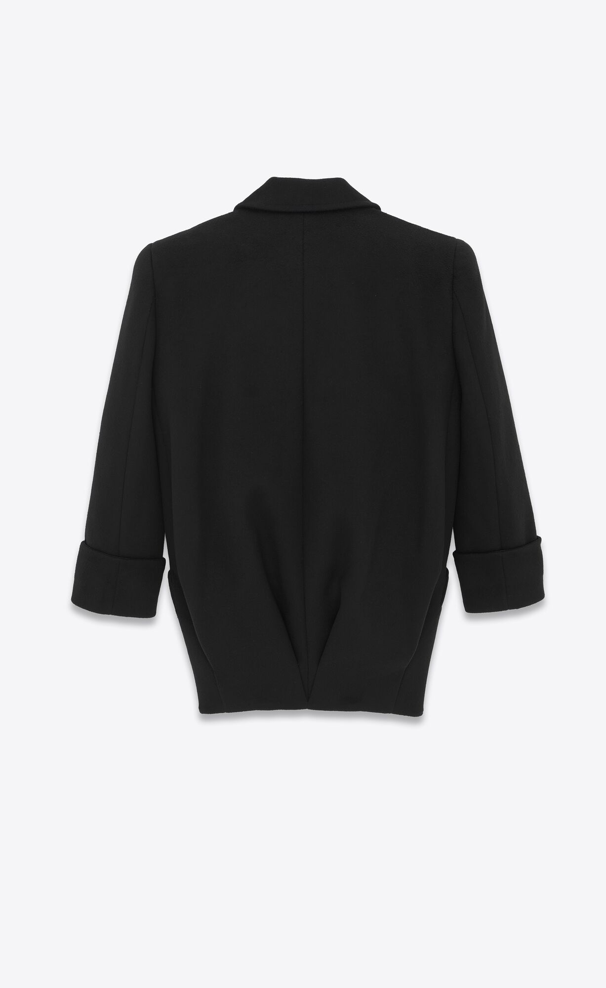 YSL Double-breasted Coat In Wolle Schwarz | 23804-FWJD