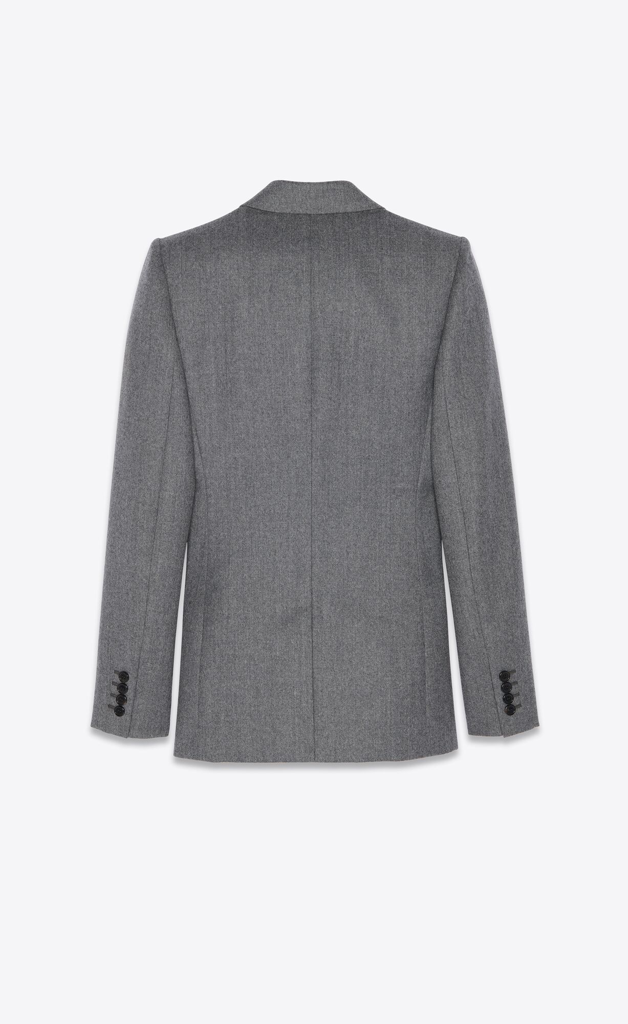 YSL Double-breasted Jacket In Flannel Gris | 67541-UTAH