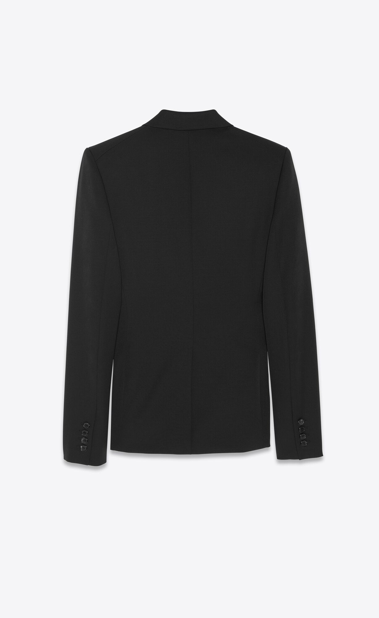 YSL Double-breasted Jacket In Grain De Poudre Noir | 92701-FZWX