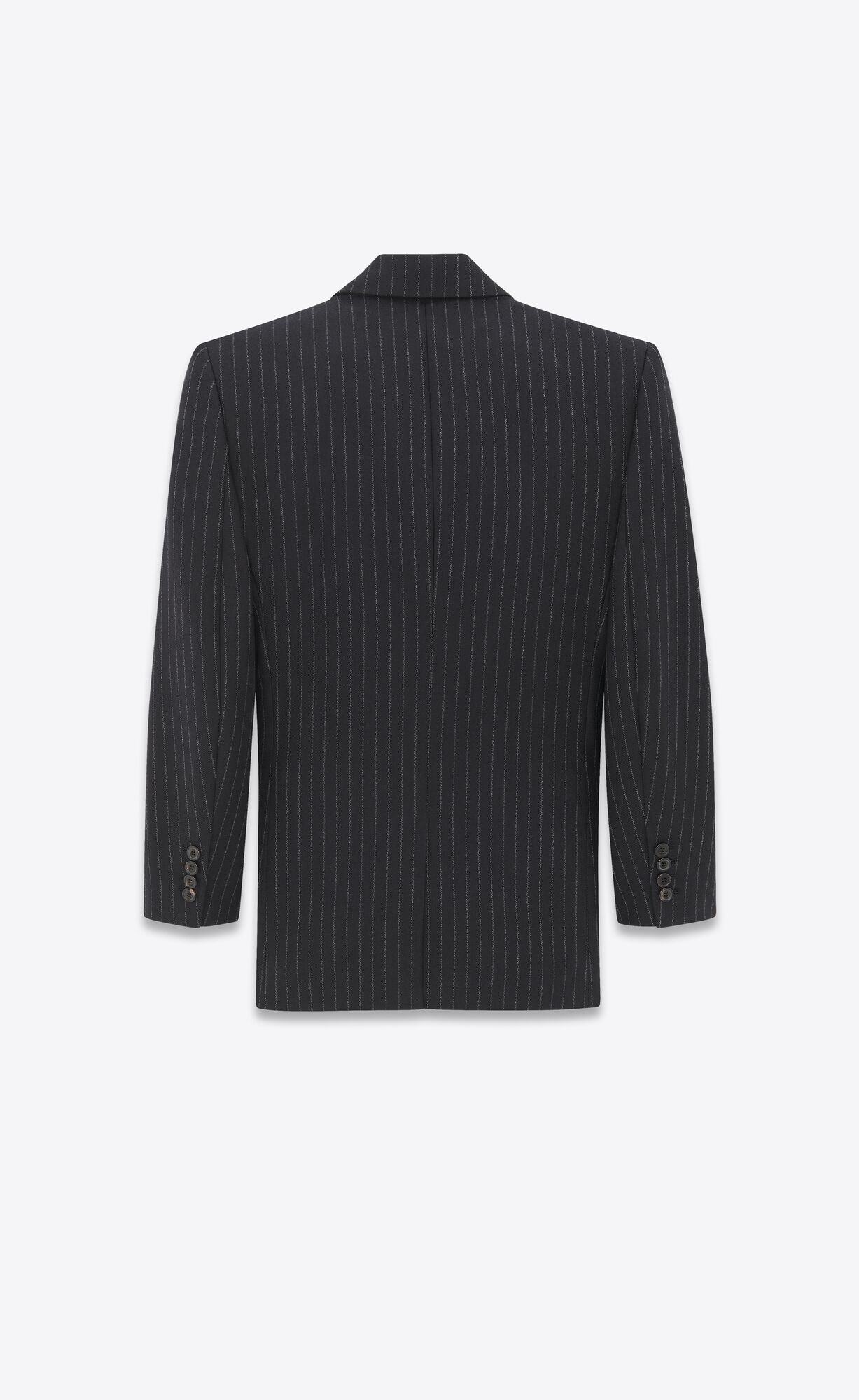 YSL Double-breasted Jacket In Rive Gauche Gestreift Flannel Noir Blanc | 01657-TUMH