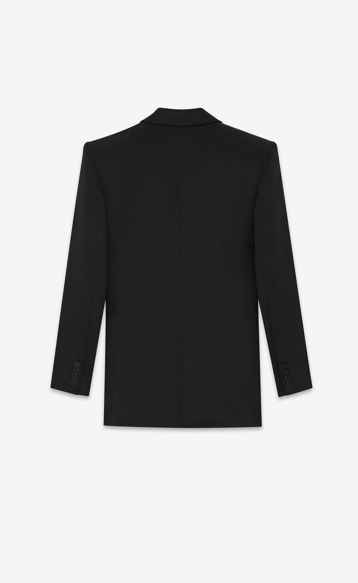 YSL Double-breasted Jacket In Silk Satin Schwarz | 32154-HVCZ