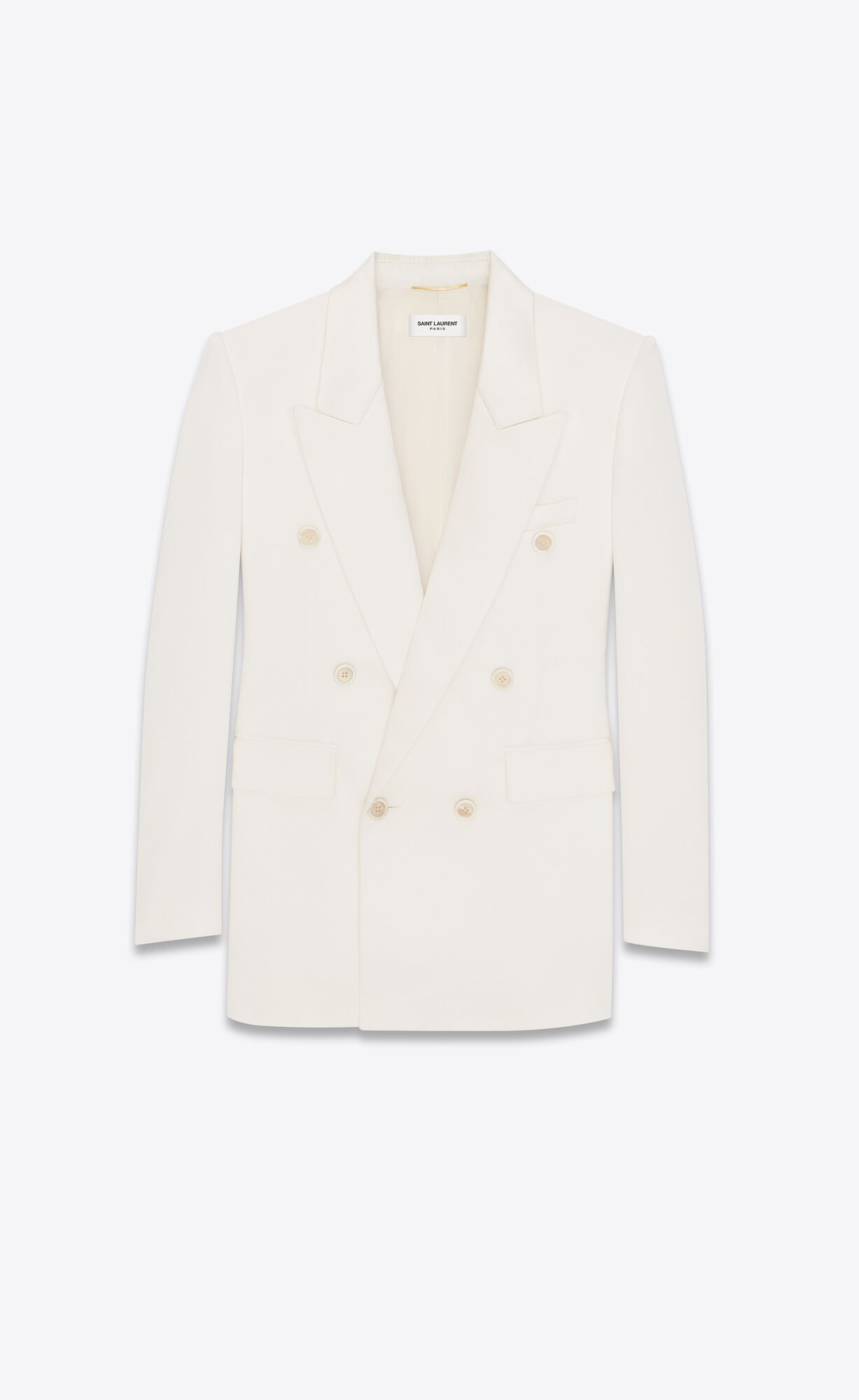 YSL Double-breasted Jacket In Silk Satin Shell | 95283-XKPZ