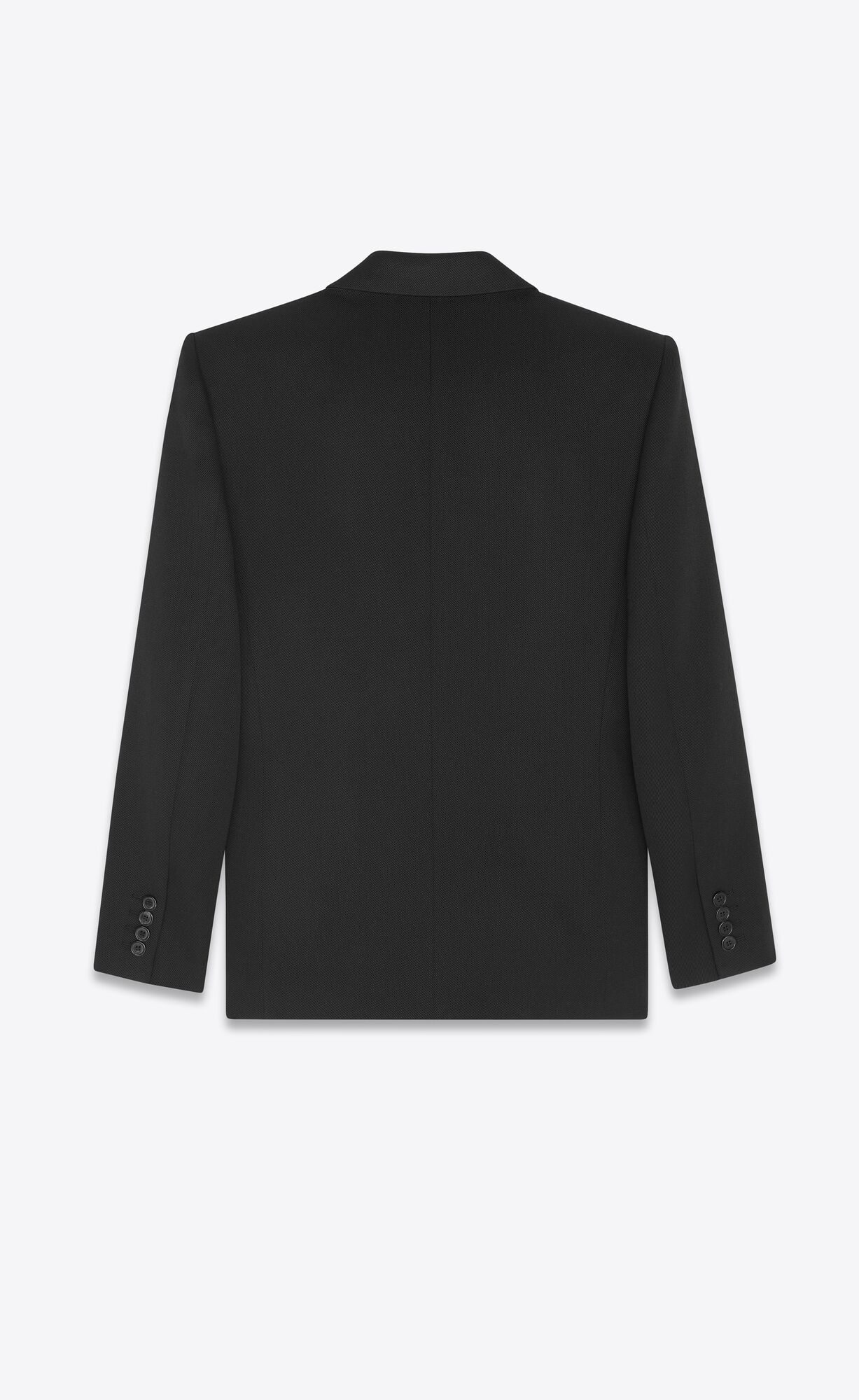 YSL Double-breasted Jacket In Wolle Twill Noir | 13850-DAJE