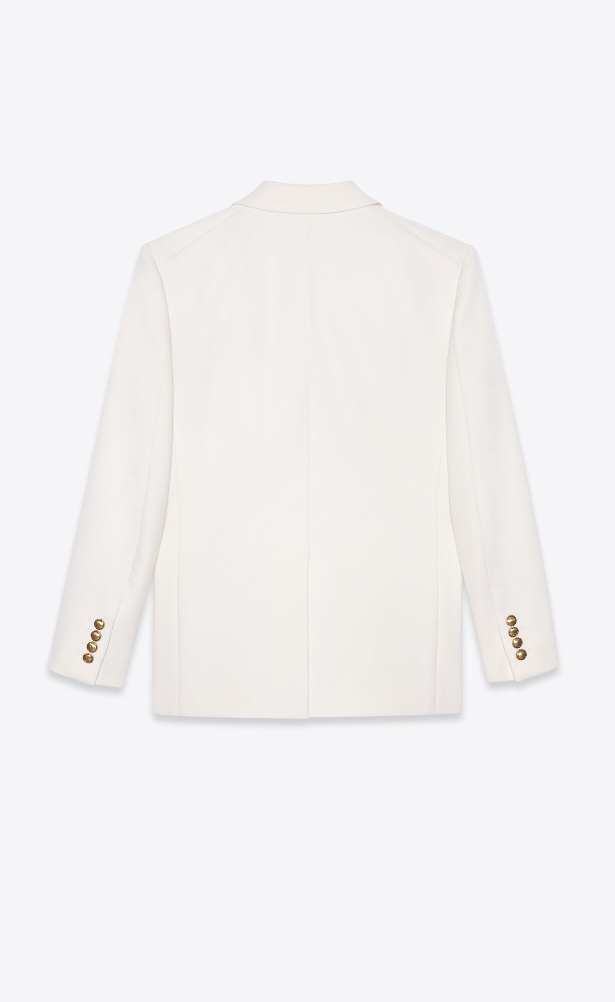 YSL Double-breasted Jacket In Wolle Twill Chalk | 70183-SGRT