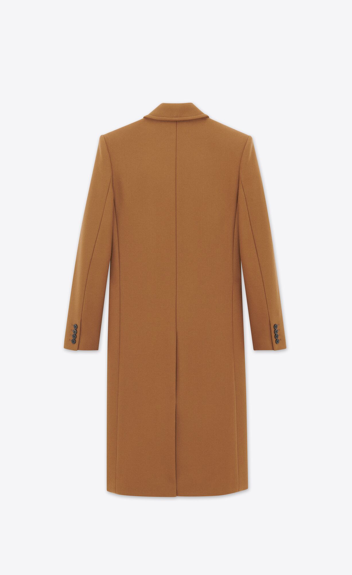 YSL Double-breasted Long Coat In Wolle Braun | 40362-QTGY