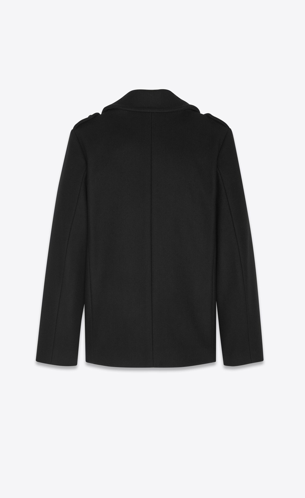 YSL Double-breasted Peacoat In Wolle Schwarz | 53704-IVBF