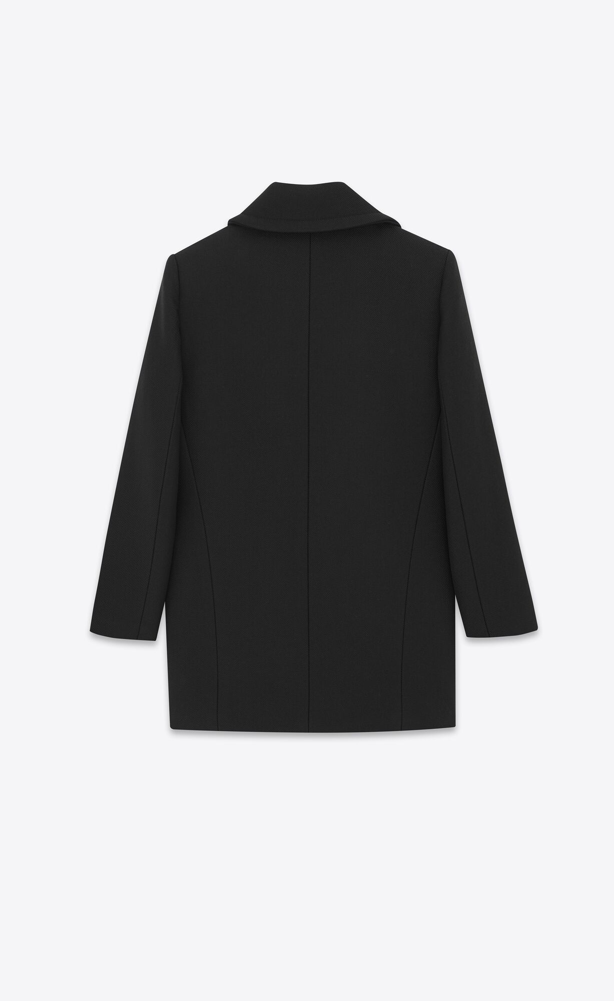 YSL Double-breasted Peacoat In Wolle Schwarz | 62198-MSIZ