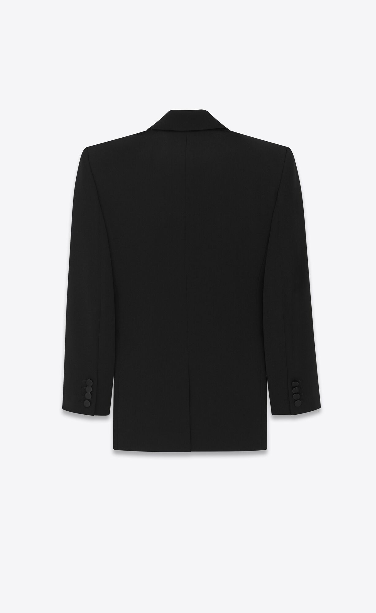 YSL Double-breasted Tuxedo Jacket In Grain De Poudre Schwarz | 10376-YWFX