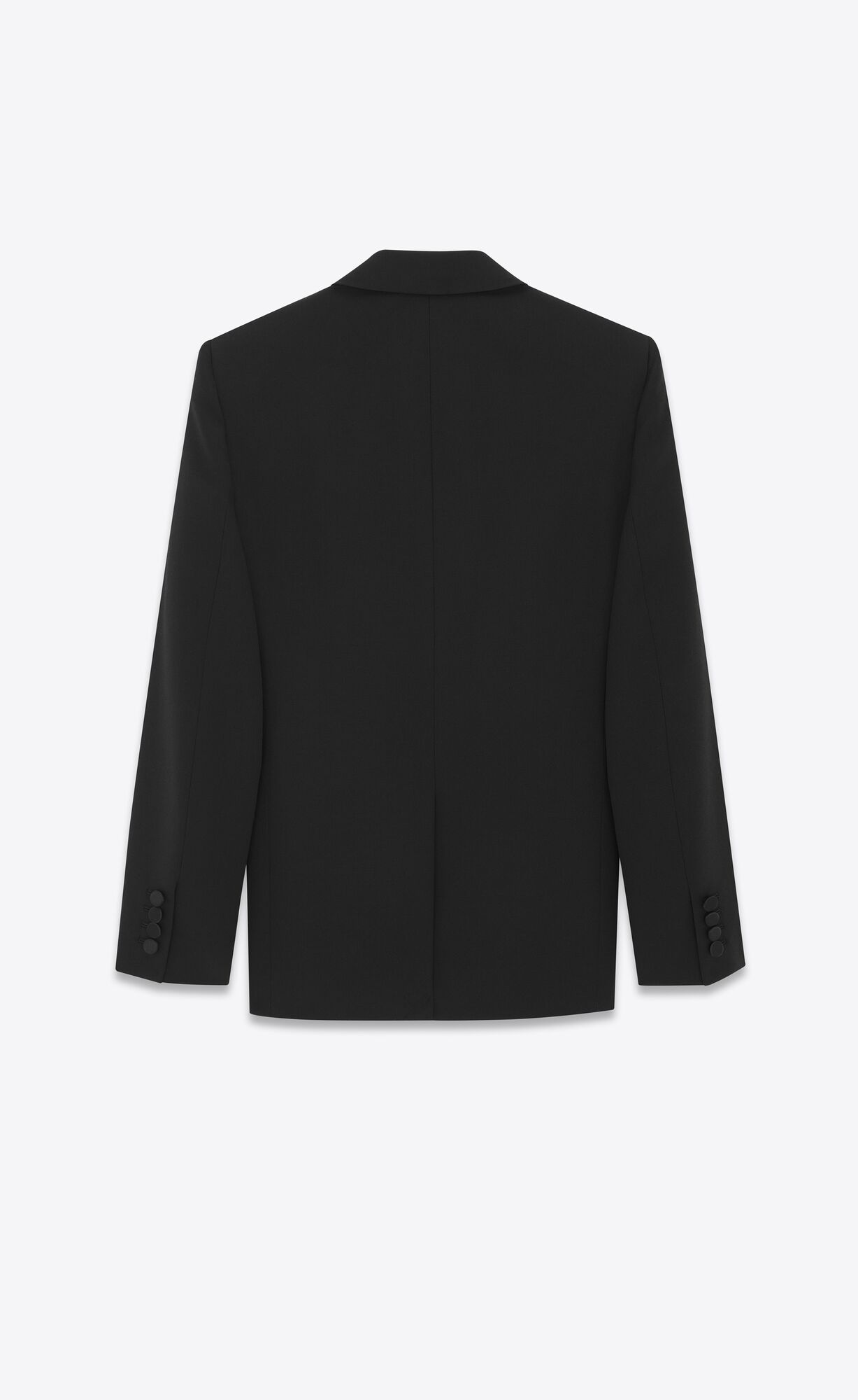 YSL Double-breasted Tuxedo Jacket In Grain De Poudre Schwarz | 30687-AHFR