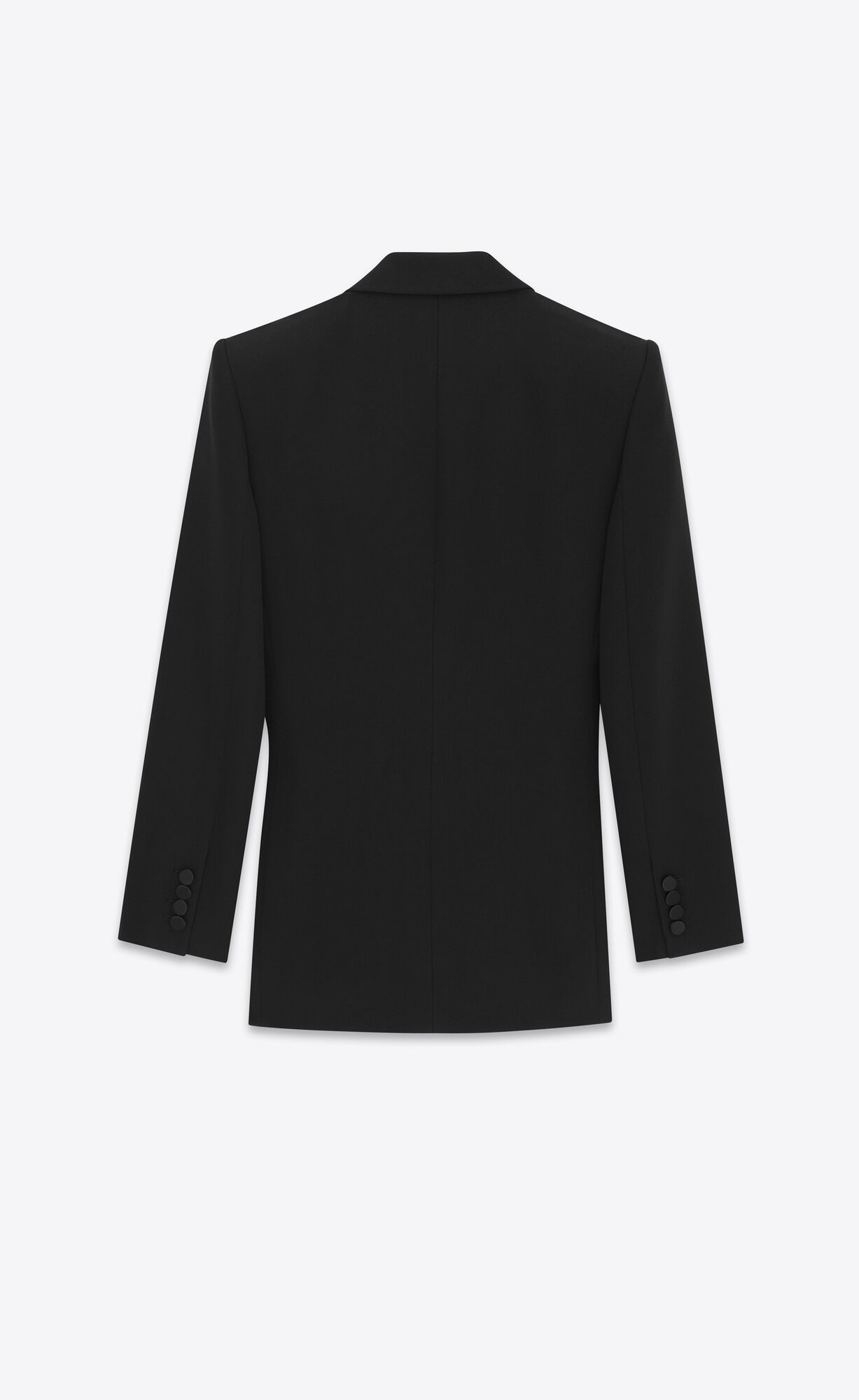 YSL Double-breasted Tuxedo Jacket In Grain De Poudre Schwarz | 54271-JXFN