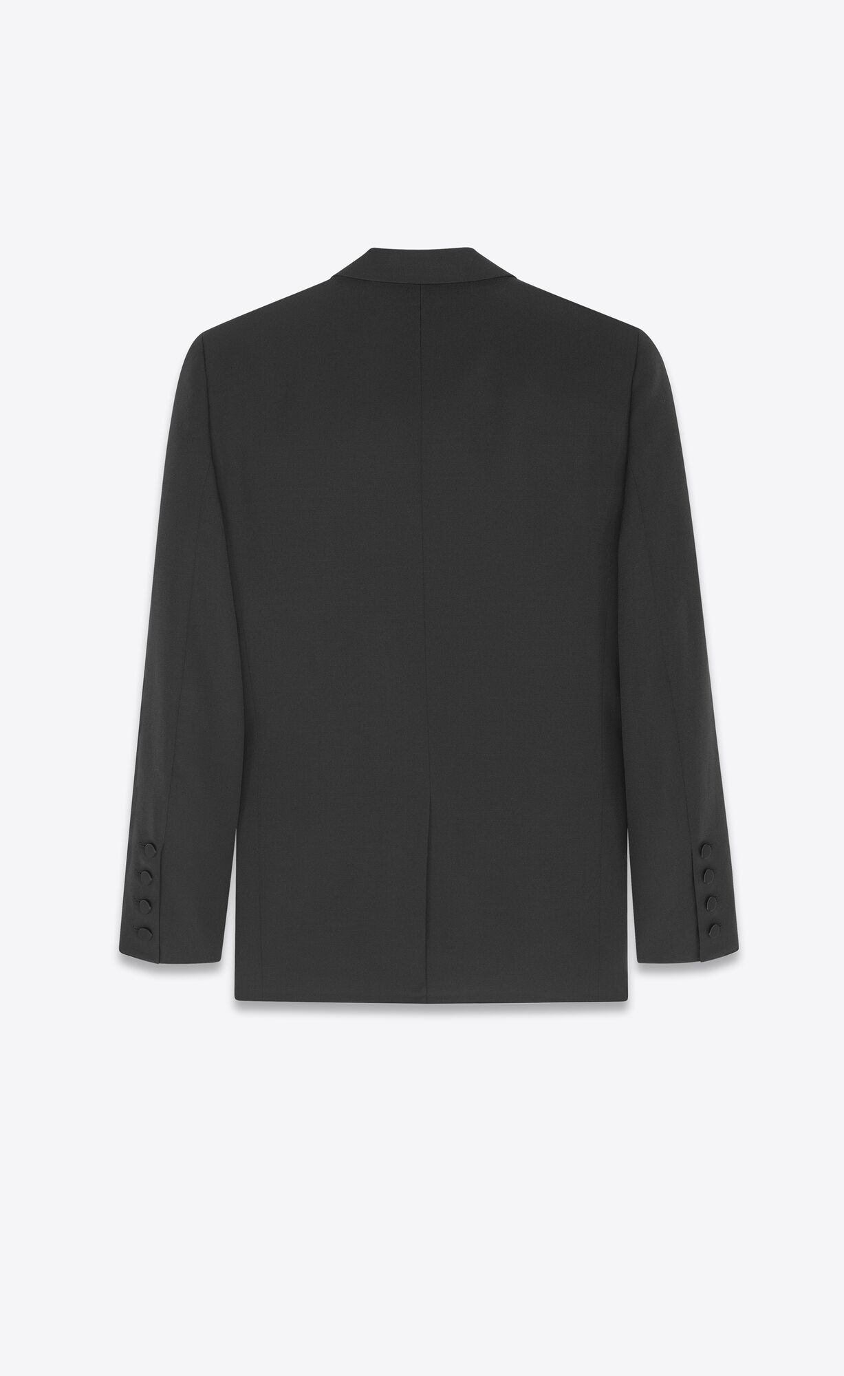 YSL Double-breasted Tuxedo Jacket In Grain De Poudre Noir | 79458-IJQD