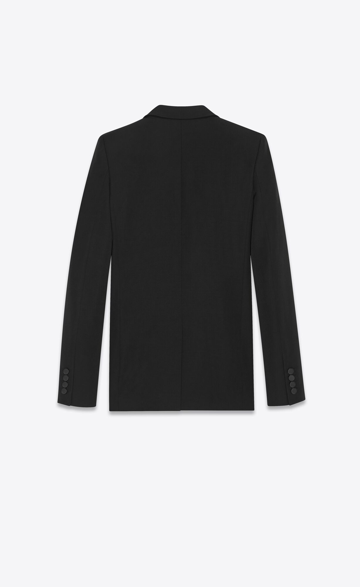 YSL Double-breasted Tuxedo Jacket In Grain De Poudre Schwarz | 85934-XQYI