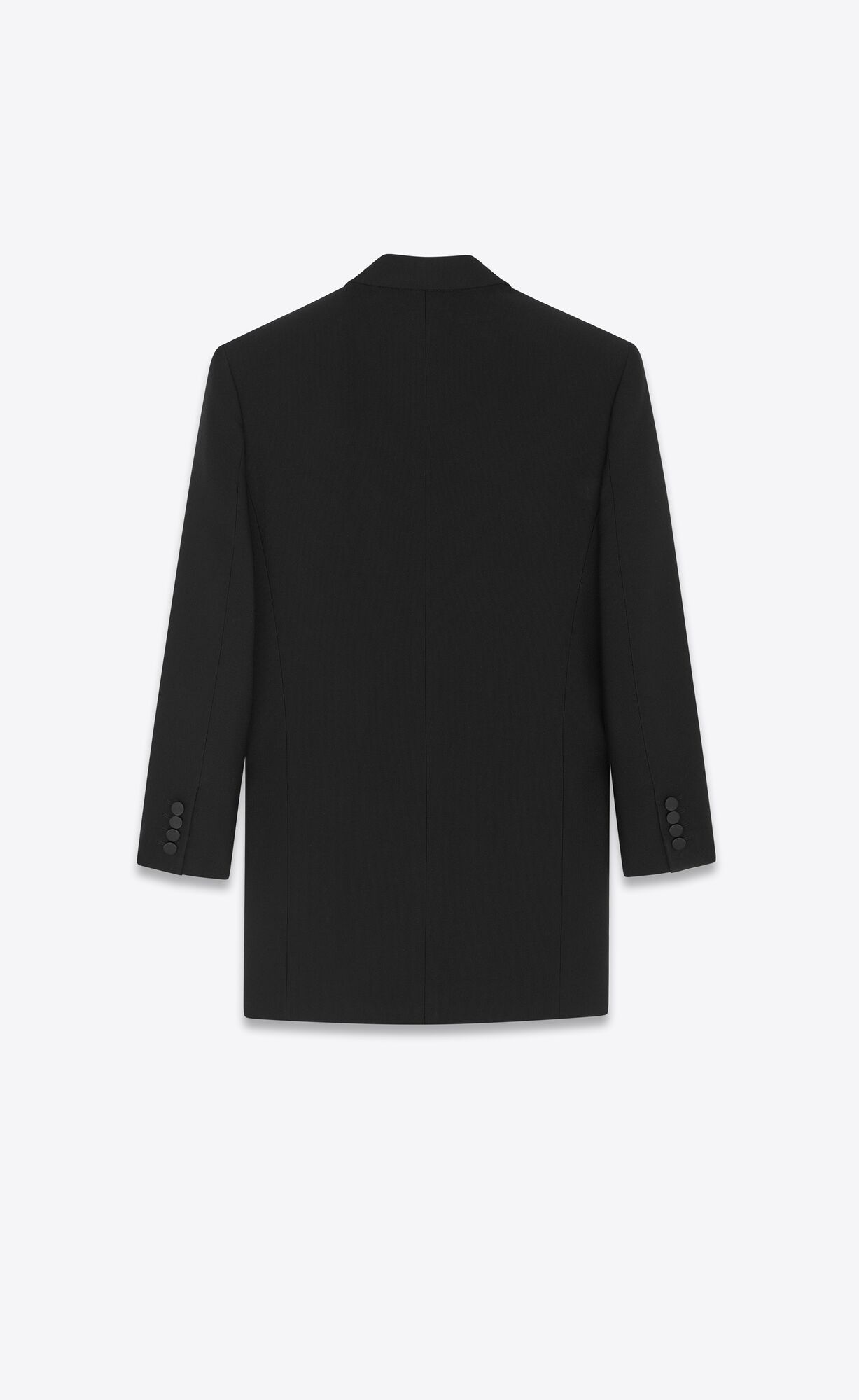 YSL Double-breasted Tuxedo Jacket In Wolle Noir | 45029-EPYJ