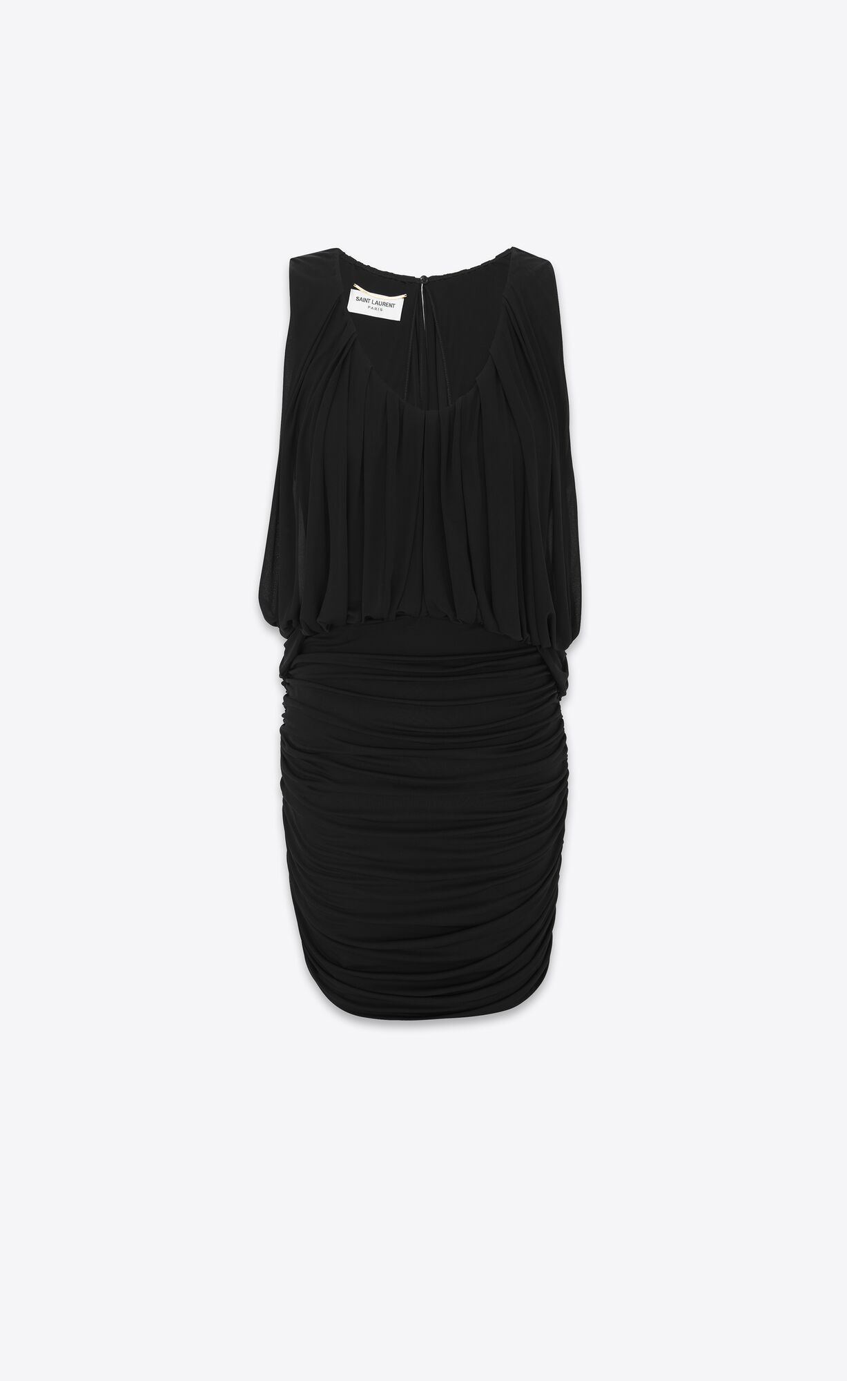 YSL Draped Kleider In Jersey Schwarz | 09358-TARG