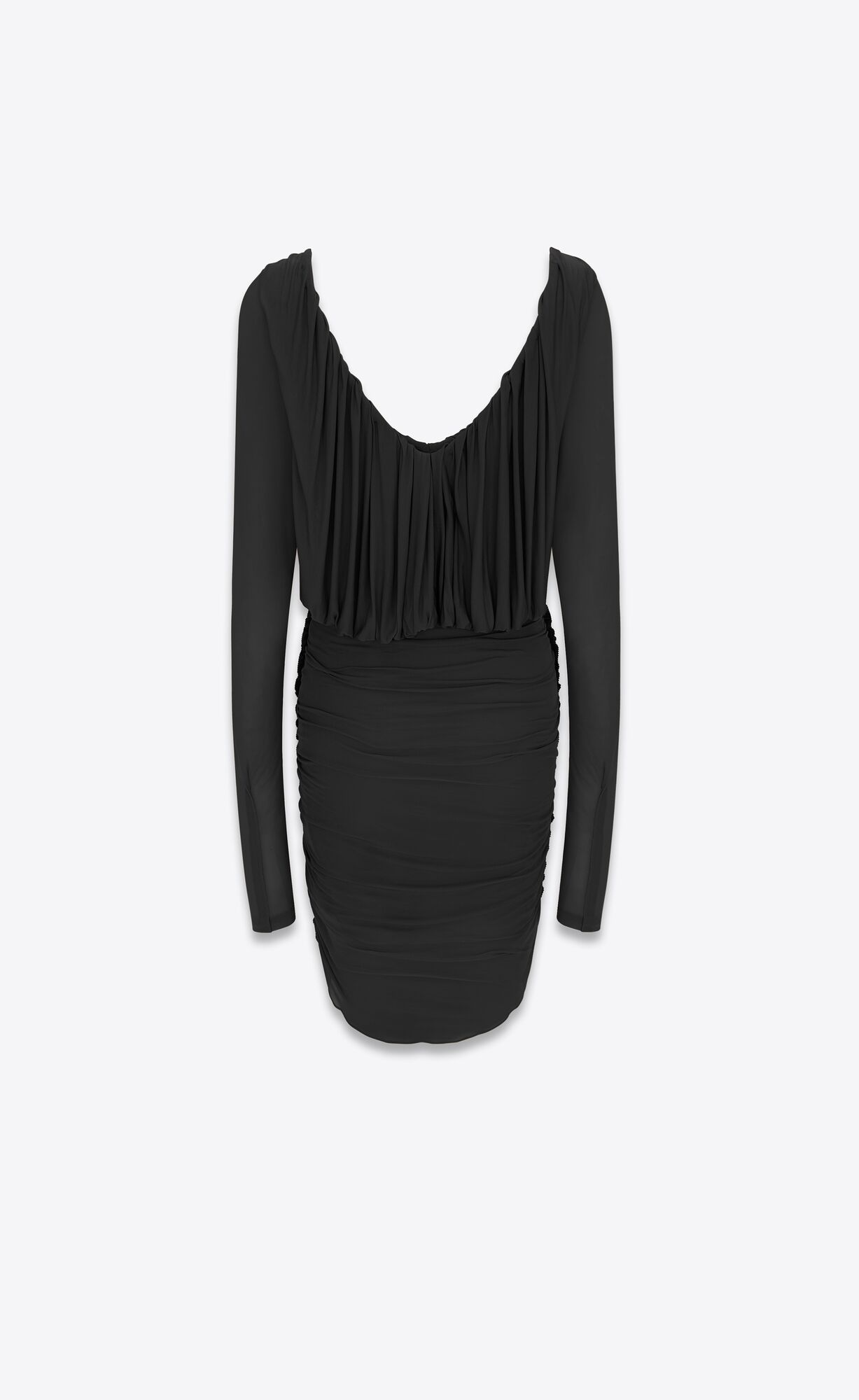 YSL Draped Kleider In Jersey Schwarz | 62815-KTQE