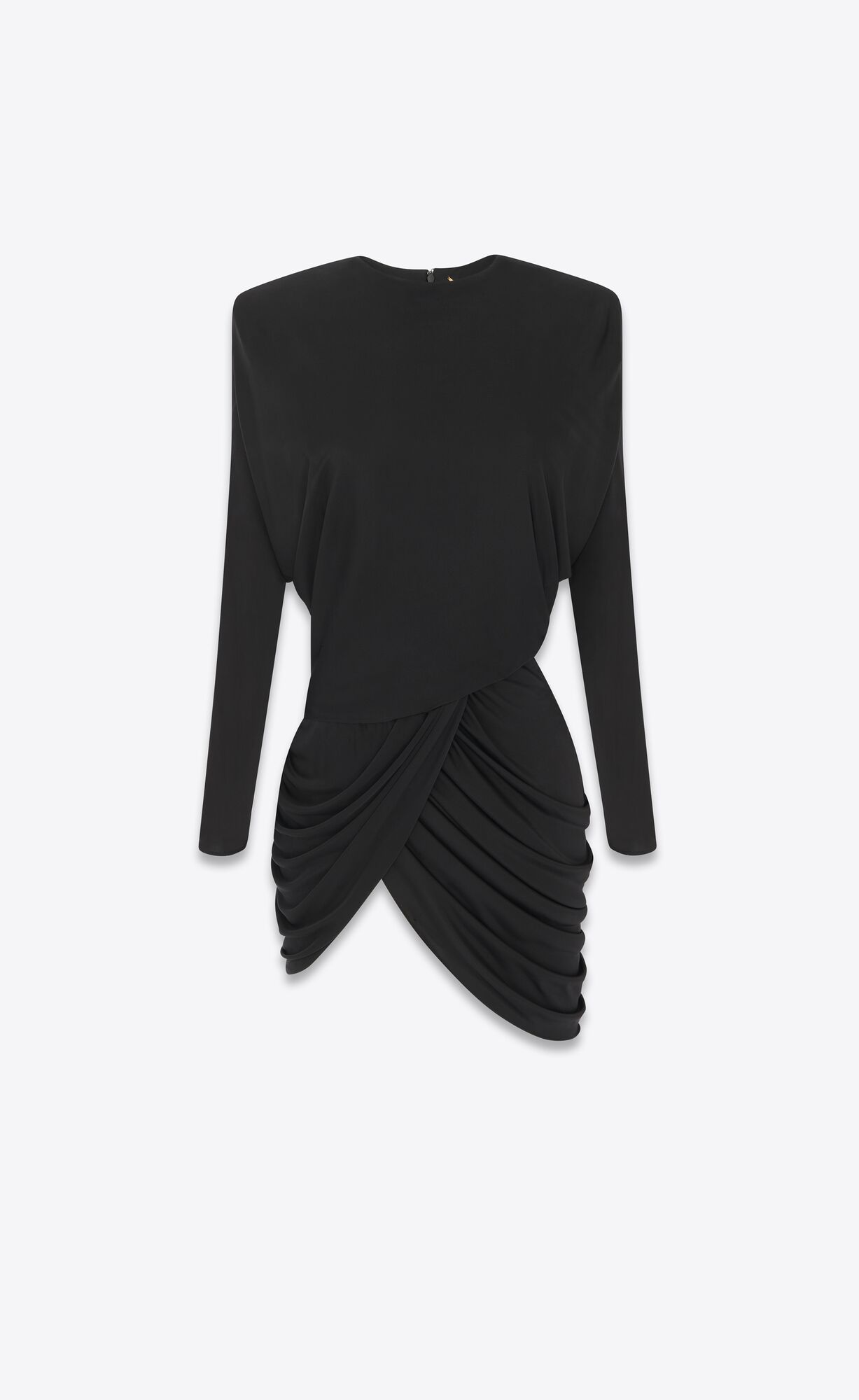 YSL Draped Kleider In Shiny Jersey Schwarz | 80963-OCAZ