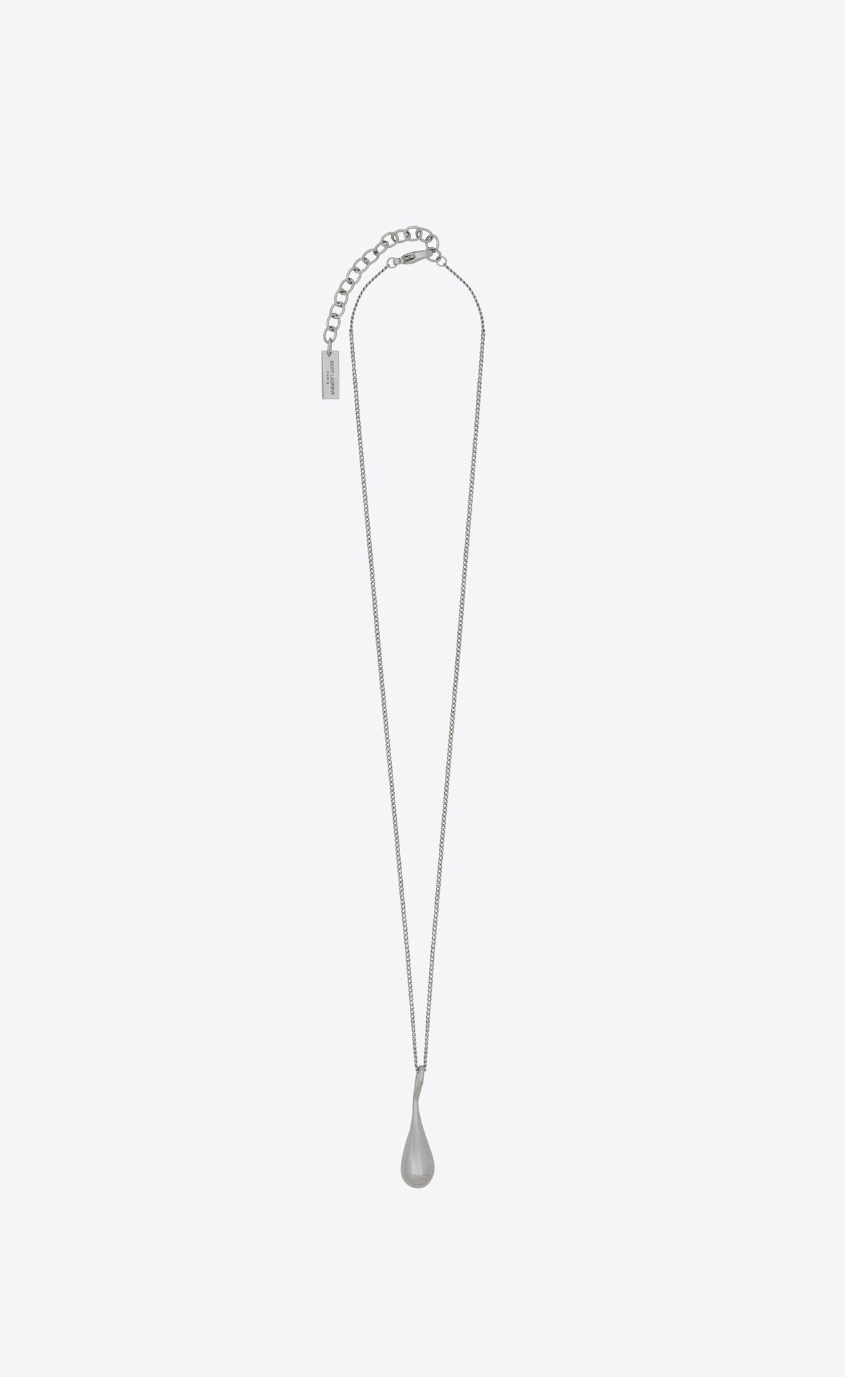 YSL Drop Charm Necklace In Metal Palladium | 87549-JSPF