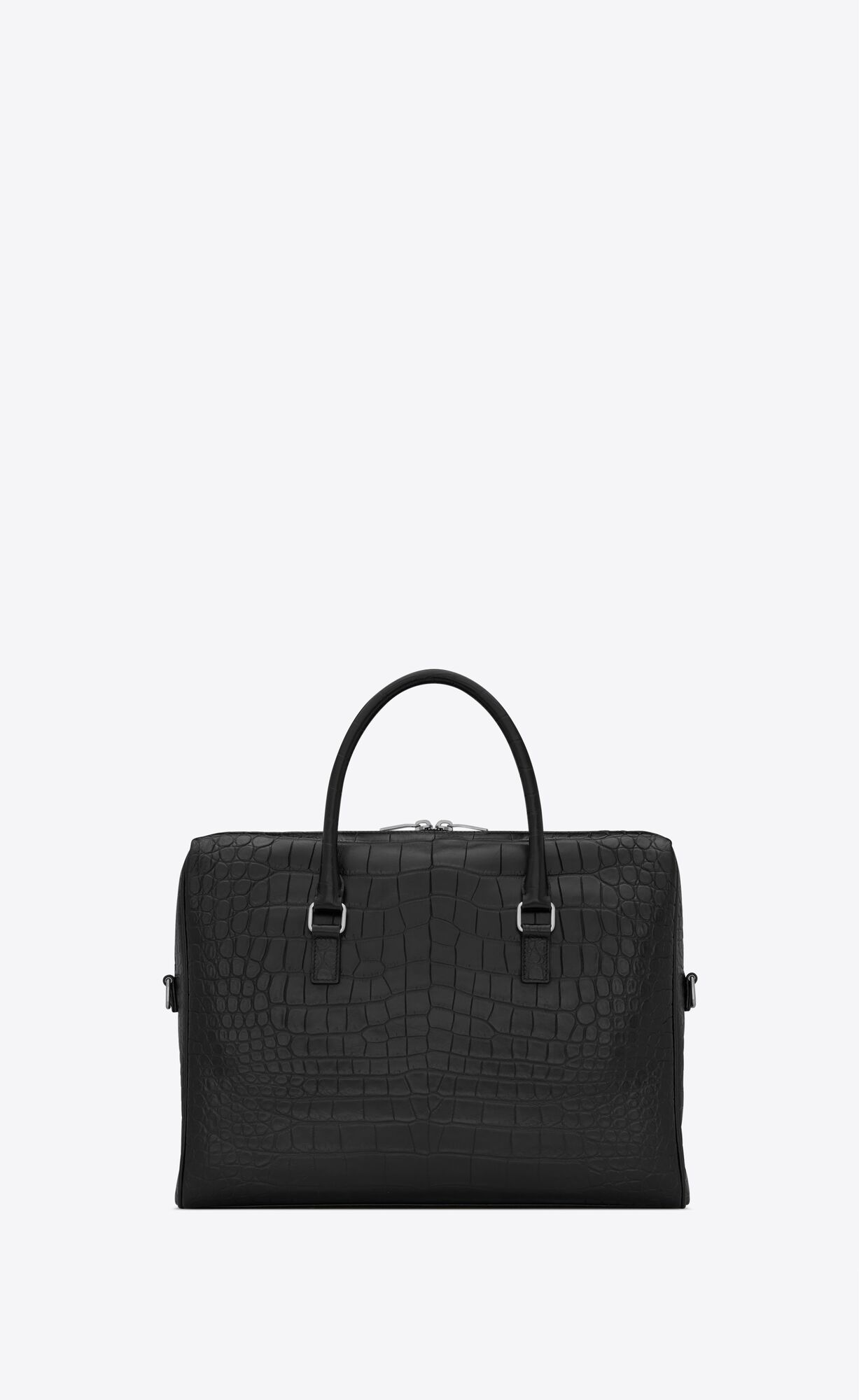 YSL Duffle Saint Laurent Briefcase Bag In Crocodile-embossed Matte Leder Schwarz | 94206-UFTS