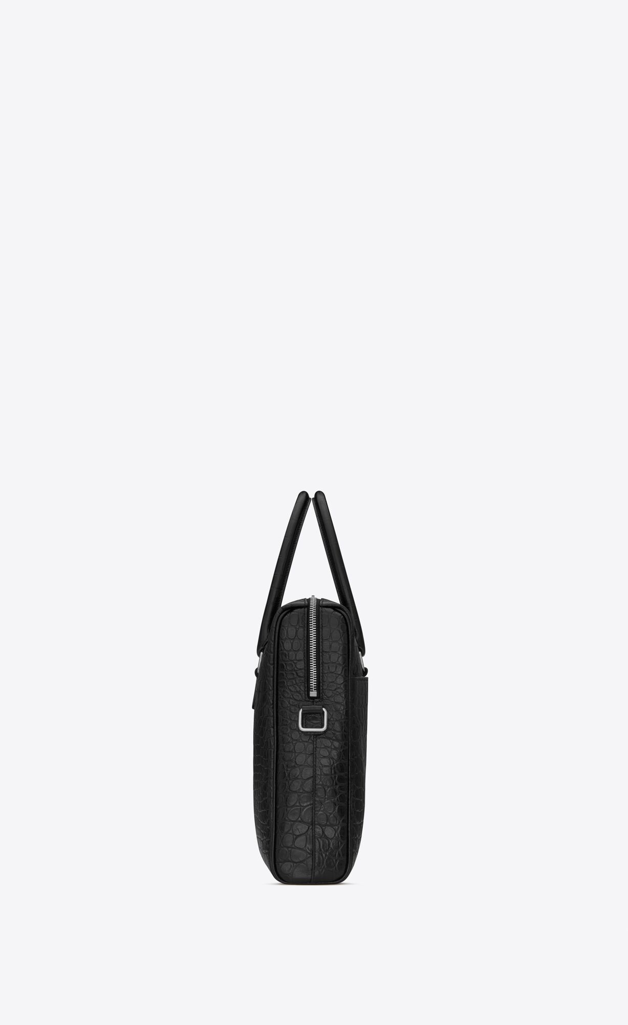 YSL Duffle Saint Laurent Briefcase Bag In Crocodile-embossed Matte Leder Schwarz | 94206-UFTS