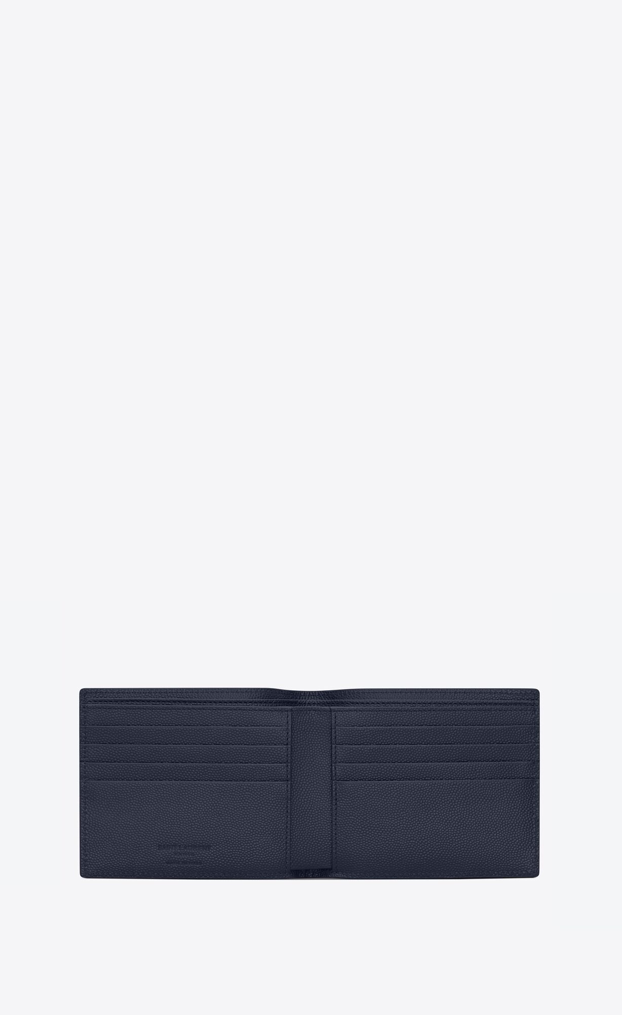 YSL East/West Wallet In Grain De Poudre Embossed Leder Blau | 89603-KLQZ