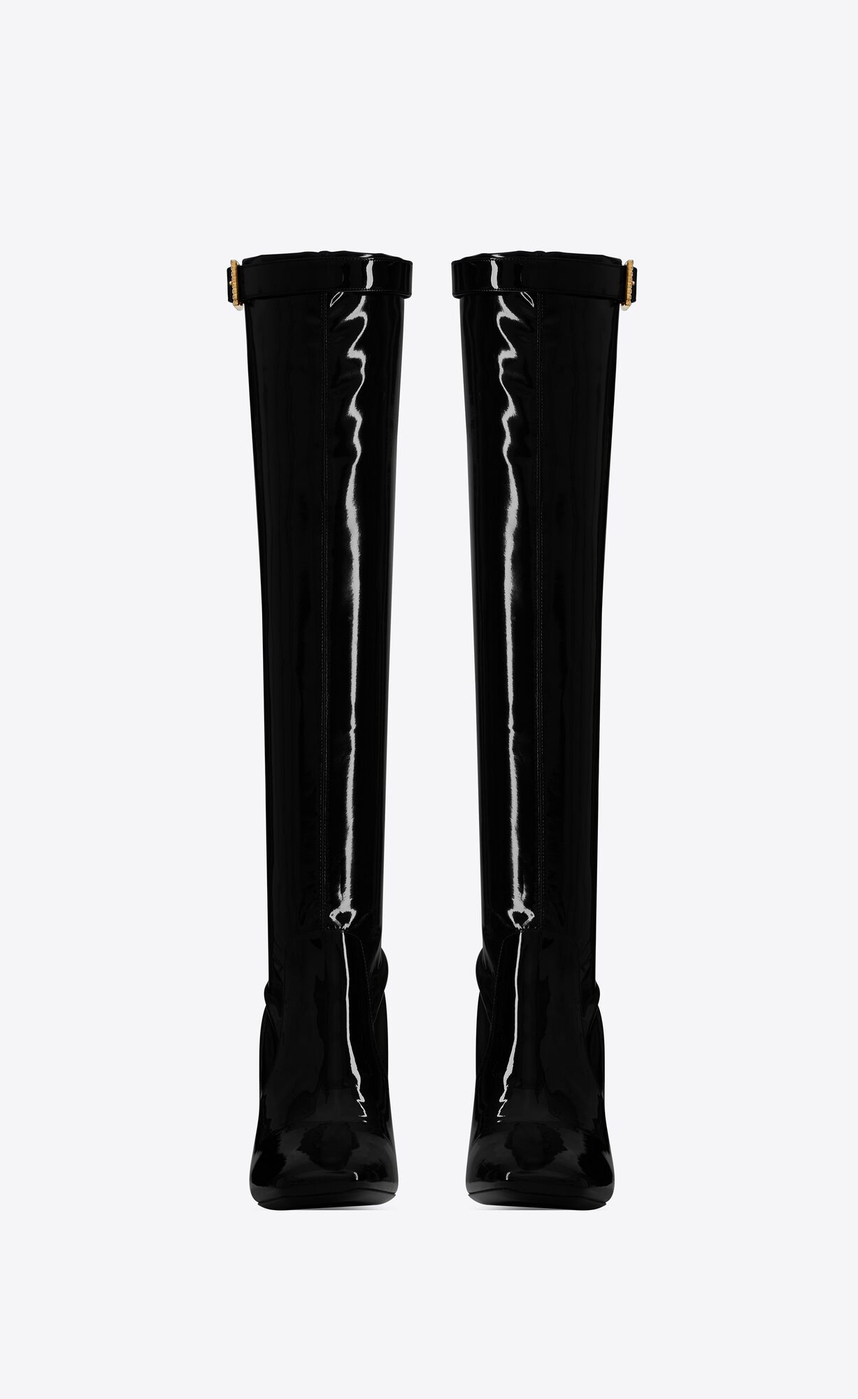 YSL Elle Boots In Vinyl Noir | 13029-GZQM