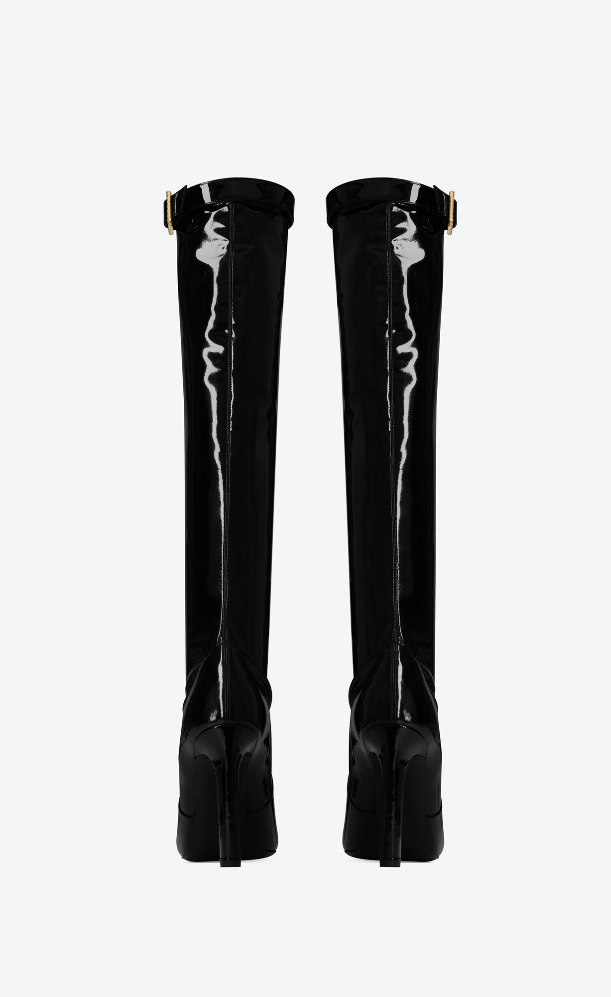 YSL Elle Boots In Vinyl Noir | 13029-GZQM