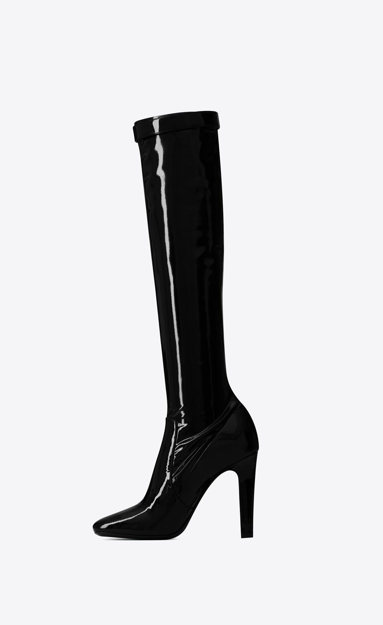 YSL Elle Boots In Vinyl Noir | 13029-GZQM