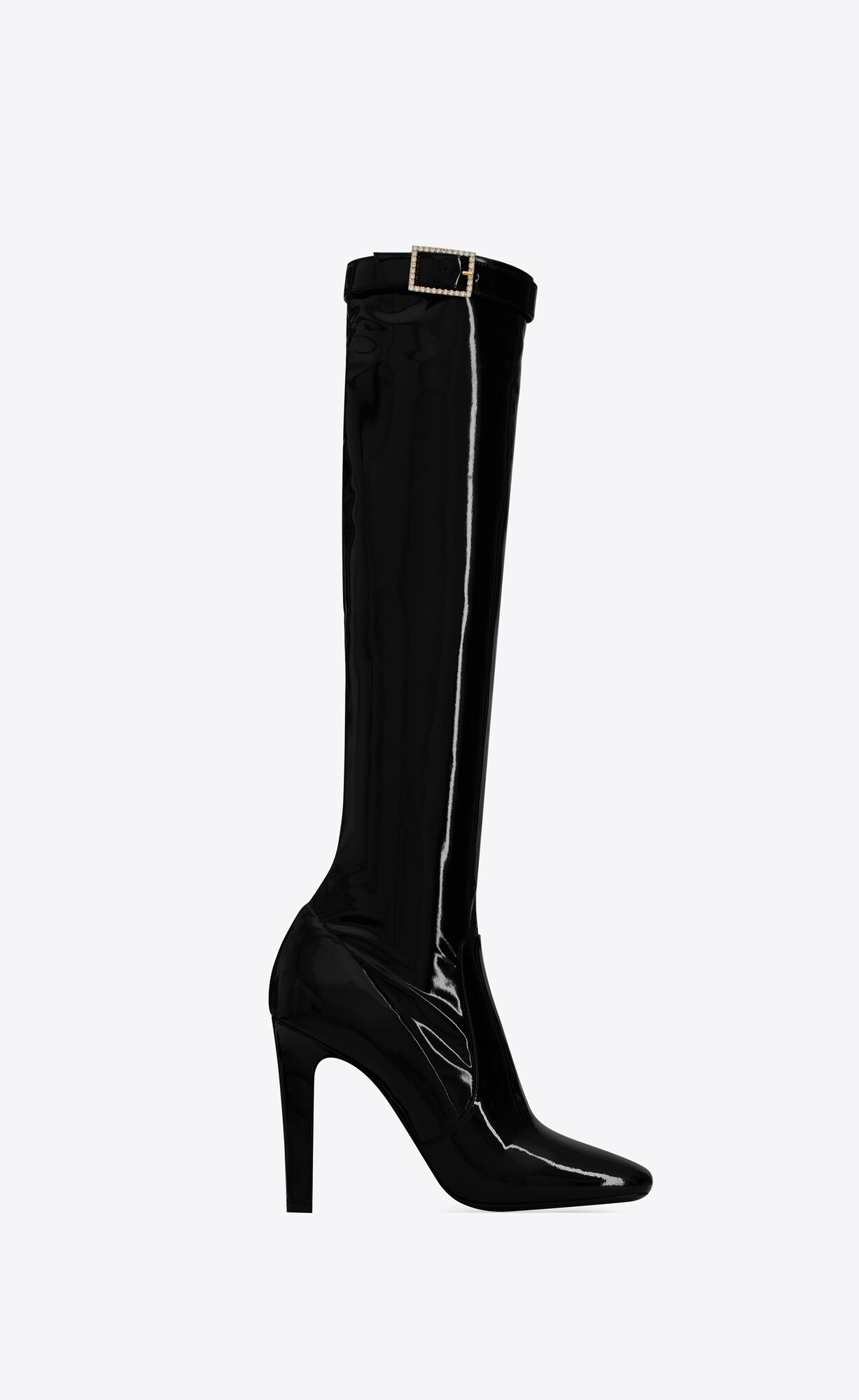 YSL Elle Boots In Vinyl Noir | 13029-GZQM