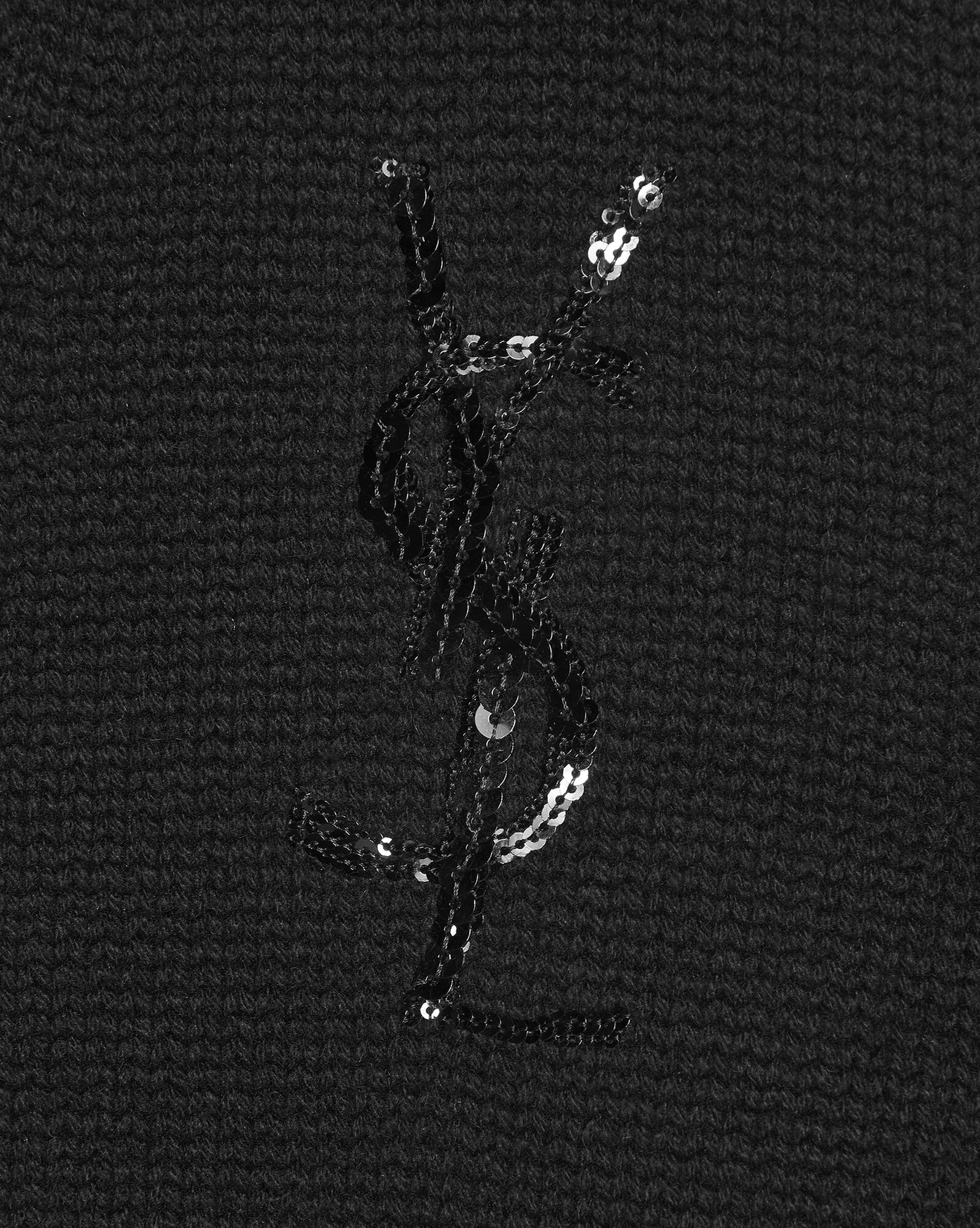 YSL Embroidered Cardigan In Cashmere Schwarz | 51309-OIZK