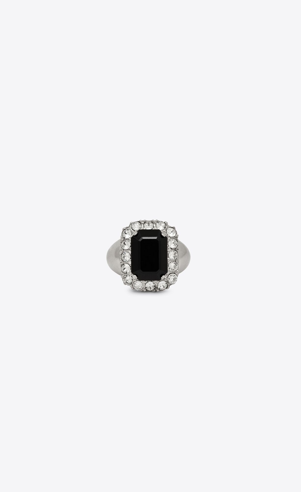 YSL Emerald Princess Ring In Metal Schwarz | 90246-EAIH