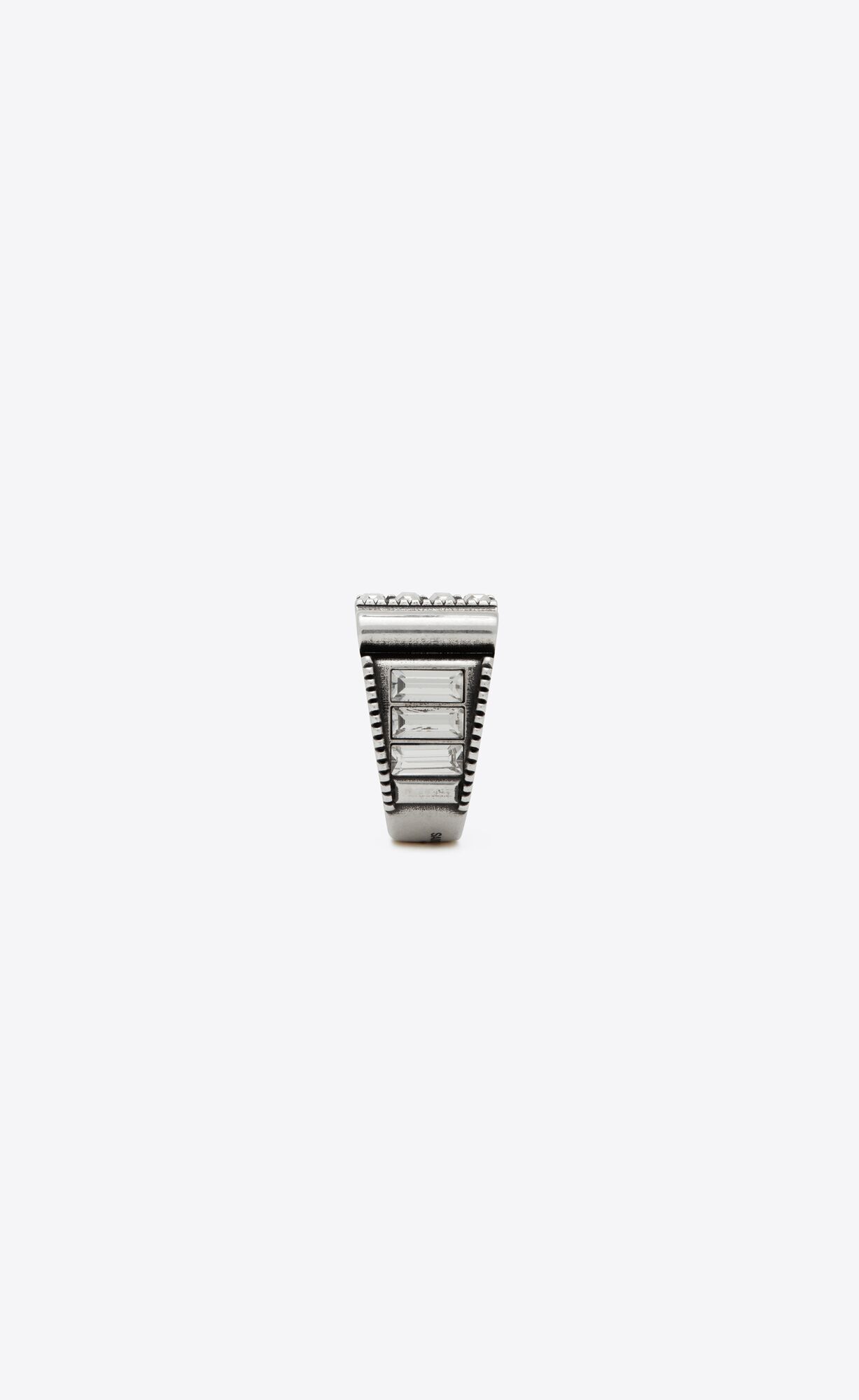 YSL Empire Rhinestone Ring In Metal Silber | 34716-IMZG