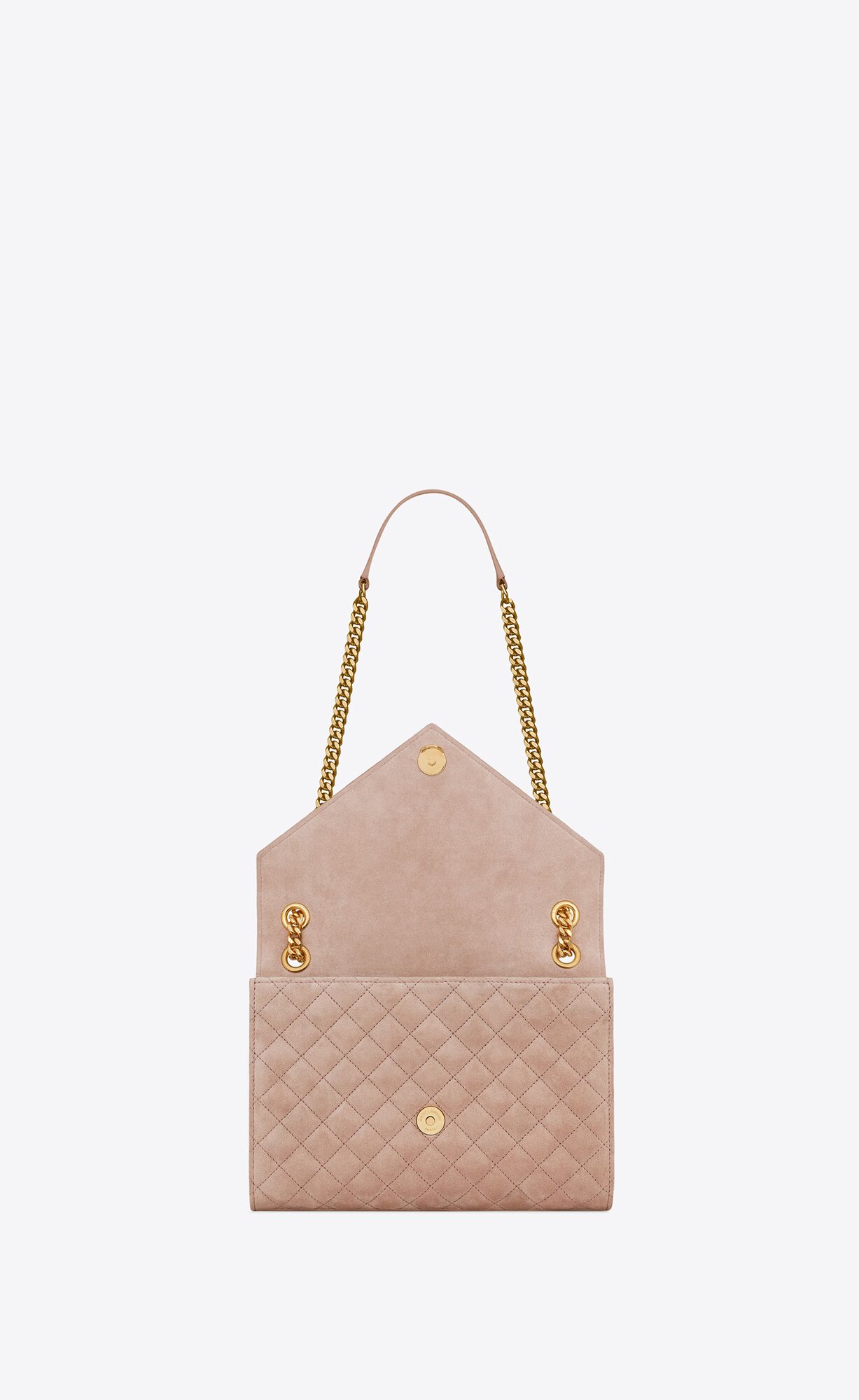 YSL Envelope Medium Chain Bag In Mix Matelassé Wildleder Braun | 59143-PSJV