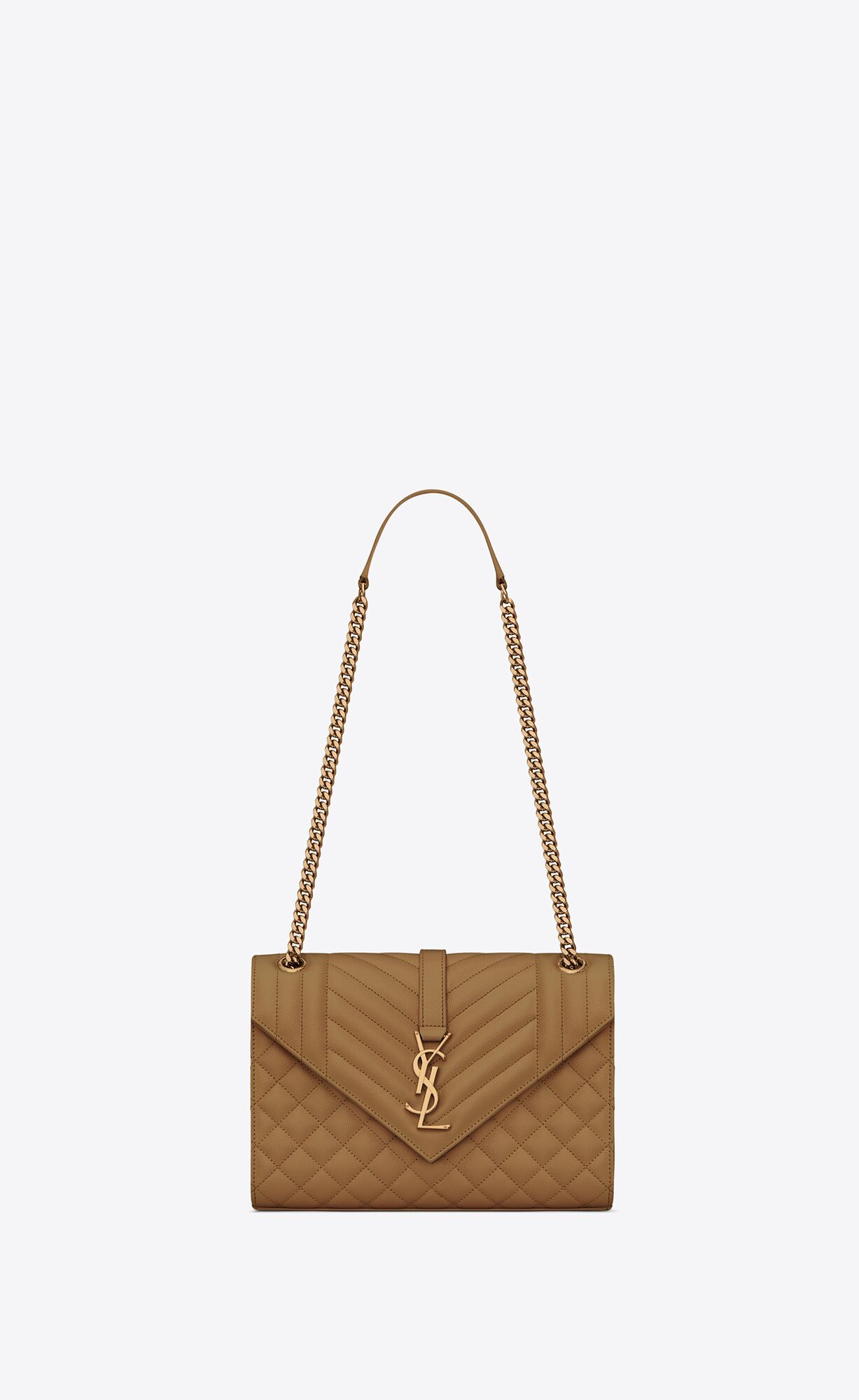 YSL Envelope Medium Chain Bag In Mix Matelassé Grain De Poudre Embossed Leder Old Oil | 85240-PQCD