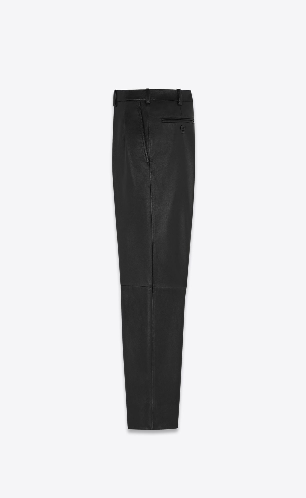 YSL Falten Pants In Drummed Lambskin Schwarz | 53489-BUQI