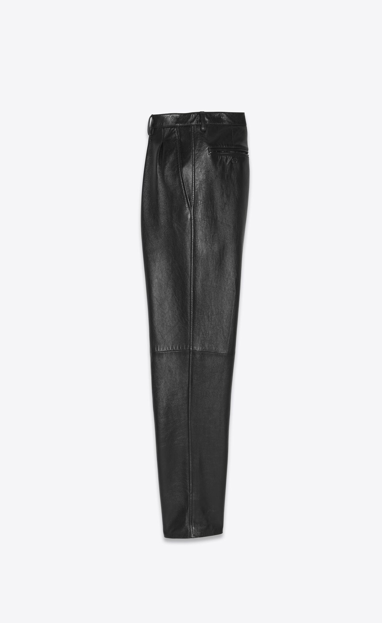 YSL Falten Pants In Vintage Drummed Leder Noir | 80527-WVIZ