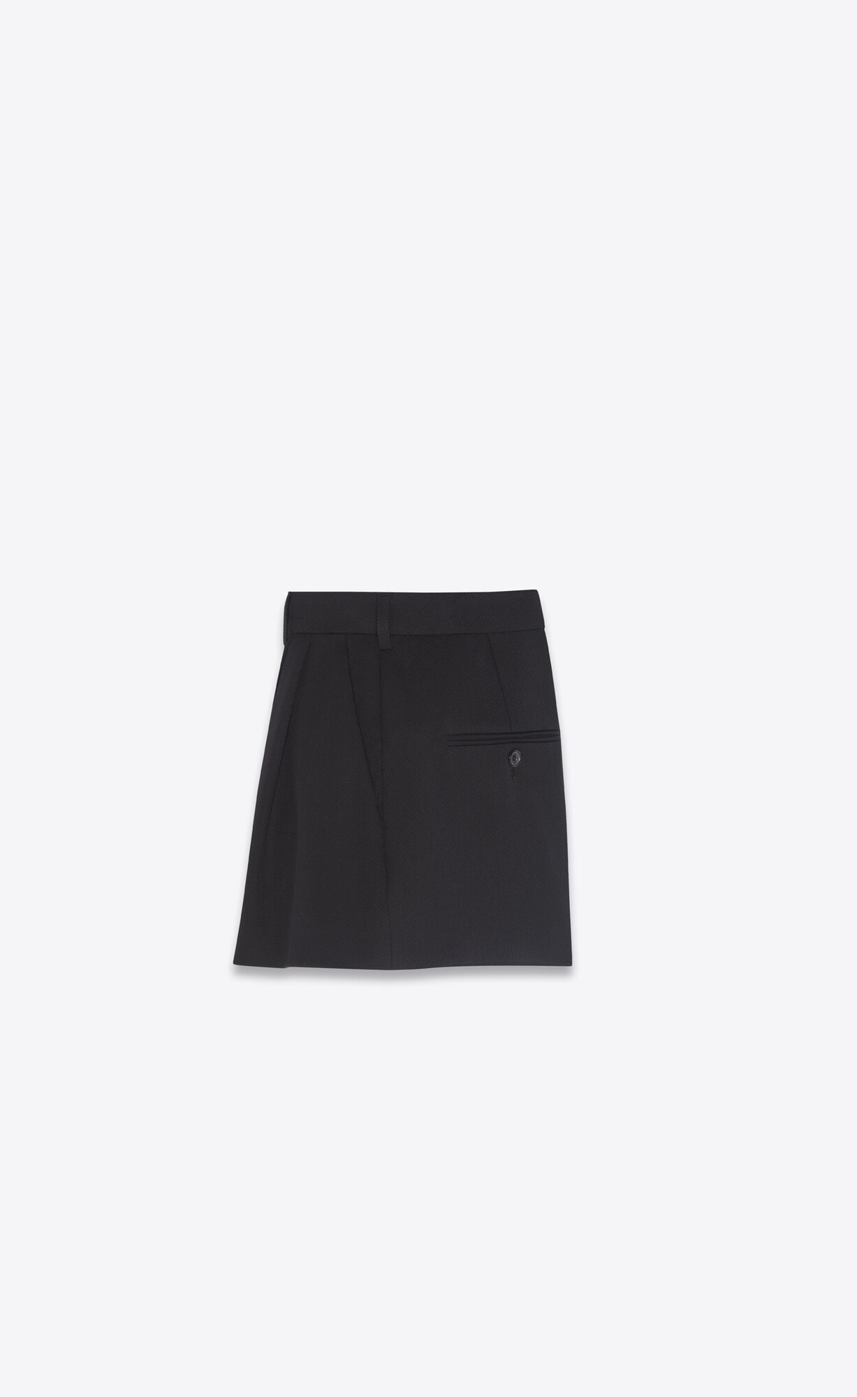 YSL Falten Shorts In Wolle Twill Schwarz | 96183-LWCQ