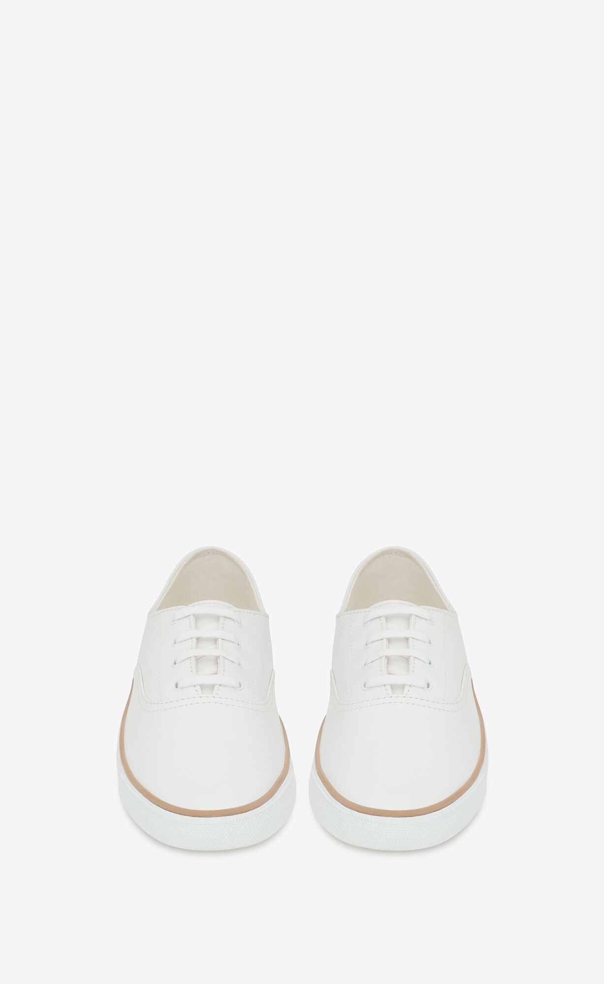 YSL Feliz Low Top Sneakers In Smooth Leder Blanc | 20165-ENOT