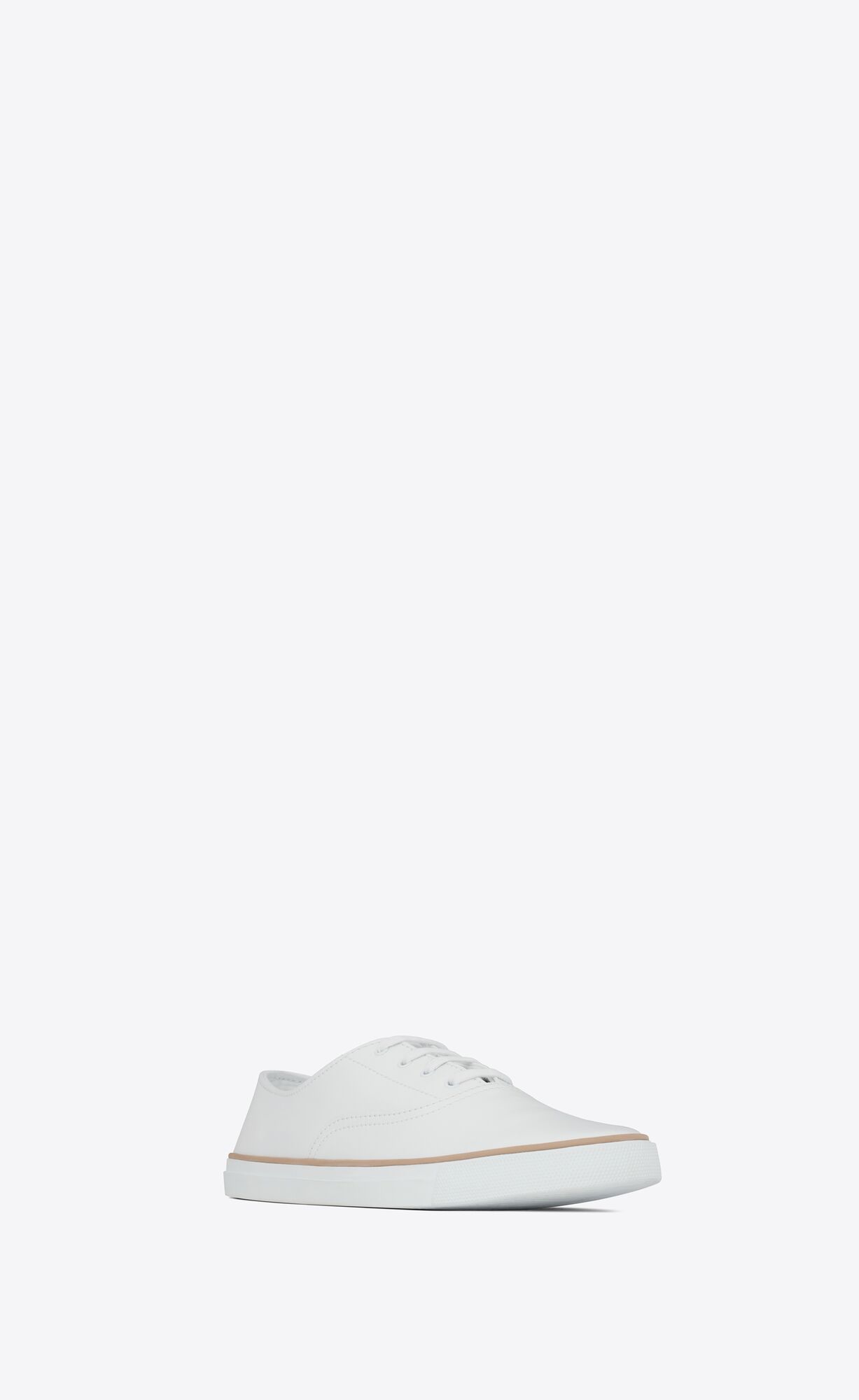 YSL Feliz Low Top Sneakers In Smooth Leder Blanc | 20165-ENOT