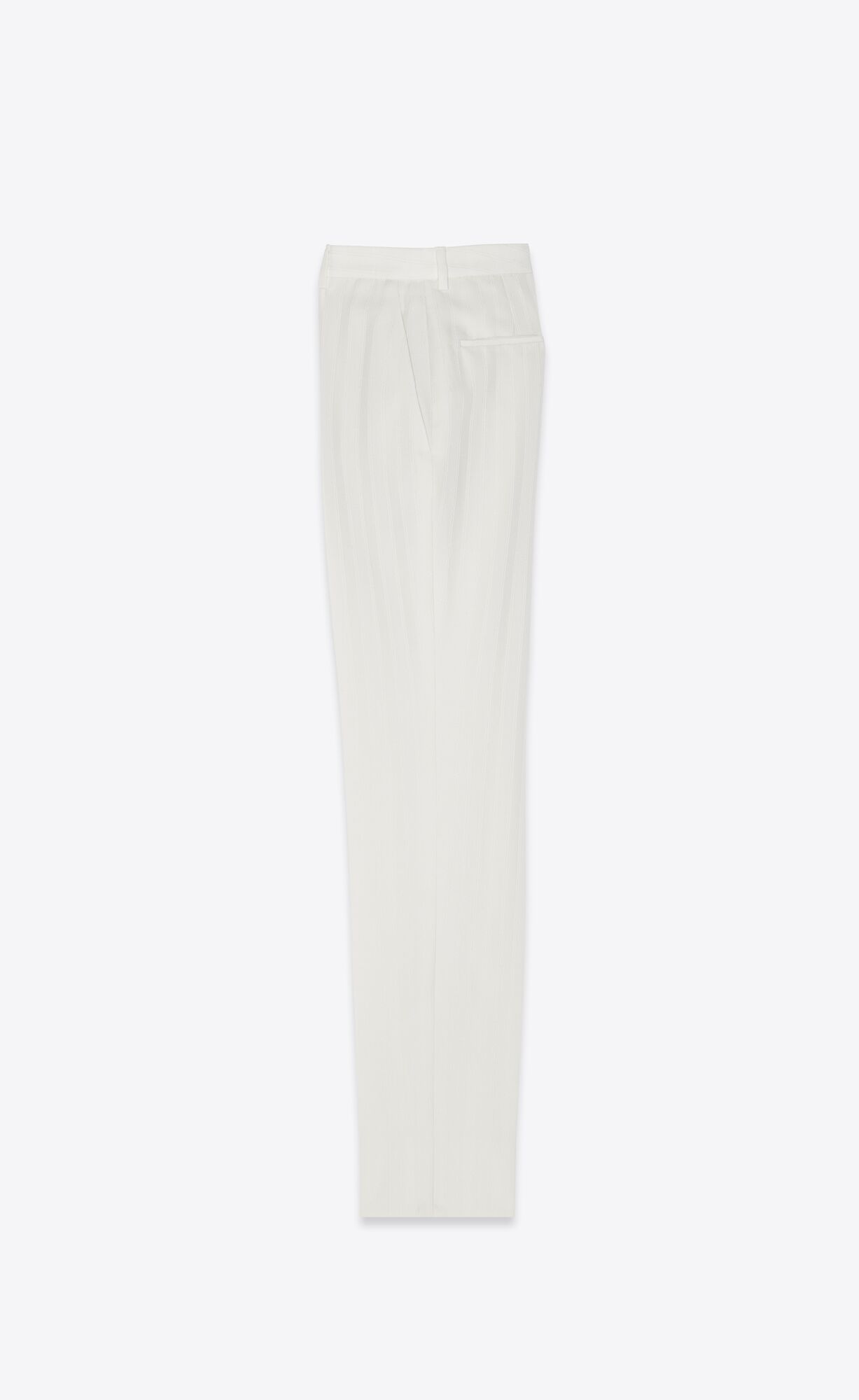 YSL Fitted Pants In Gestreift Wolle Craie | 39217-SMYO