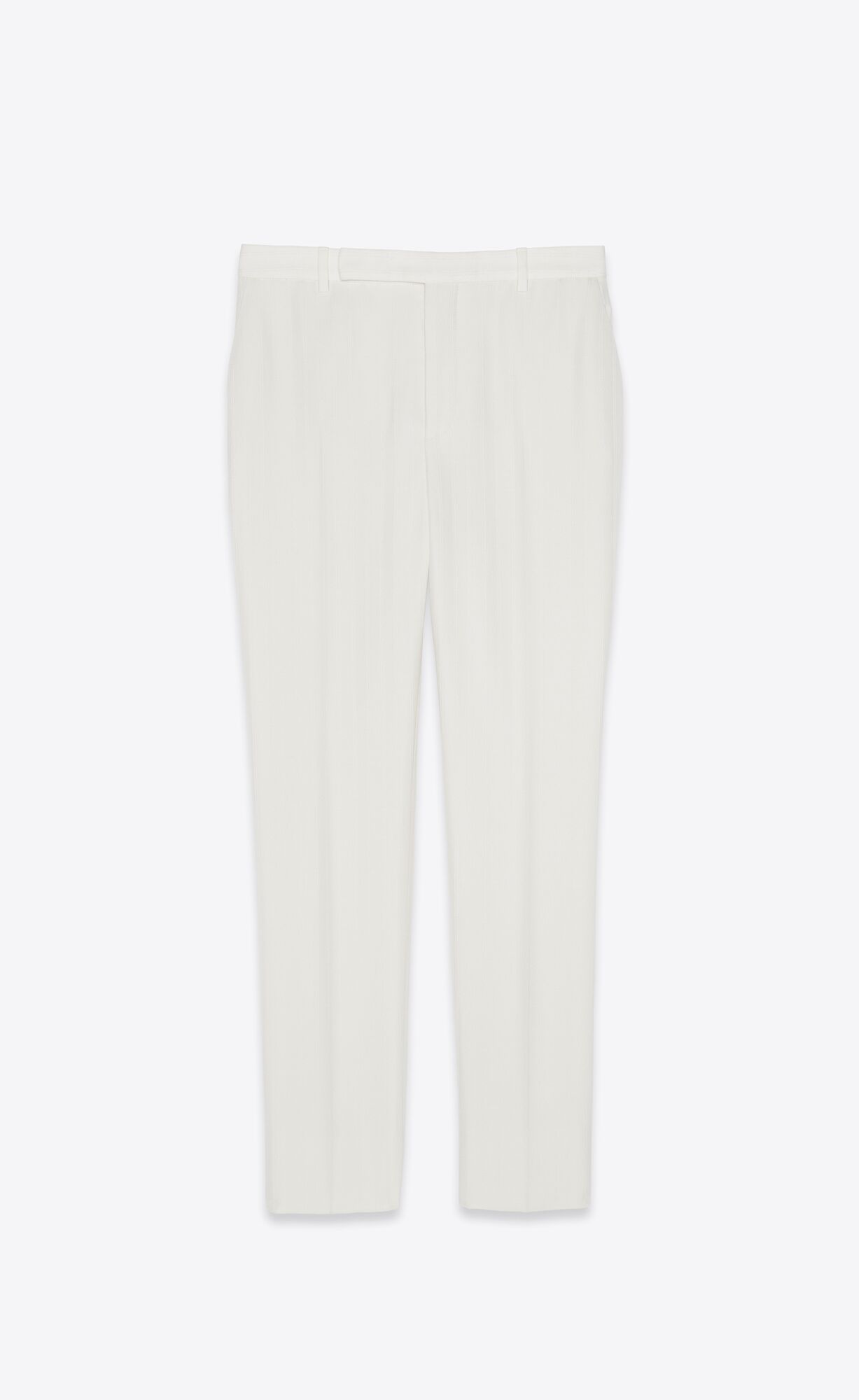 YSL Fitted Pants In Gestreift Wolle Craie | 39217-SMYO