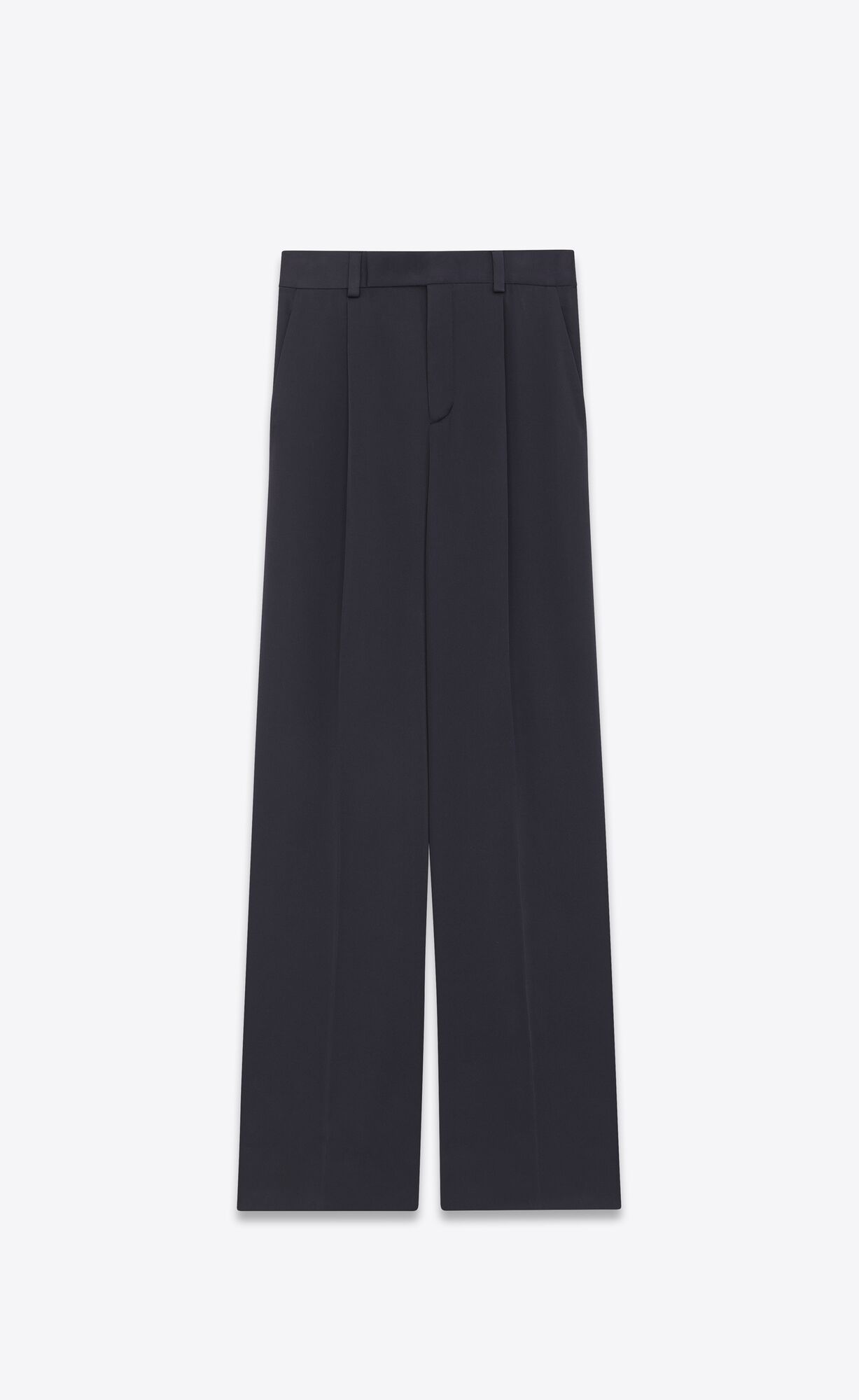 YSL Flared Pants In Crepe Satin Blau | 27598-YWAJ