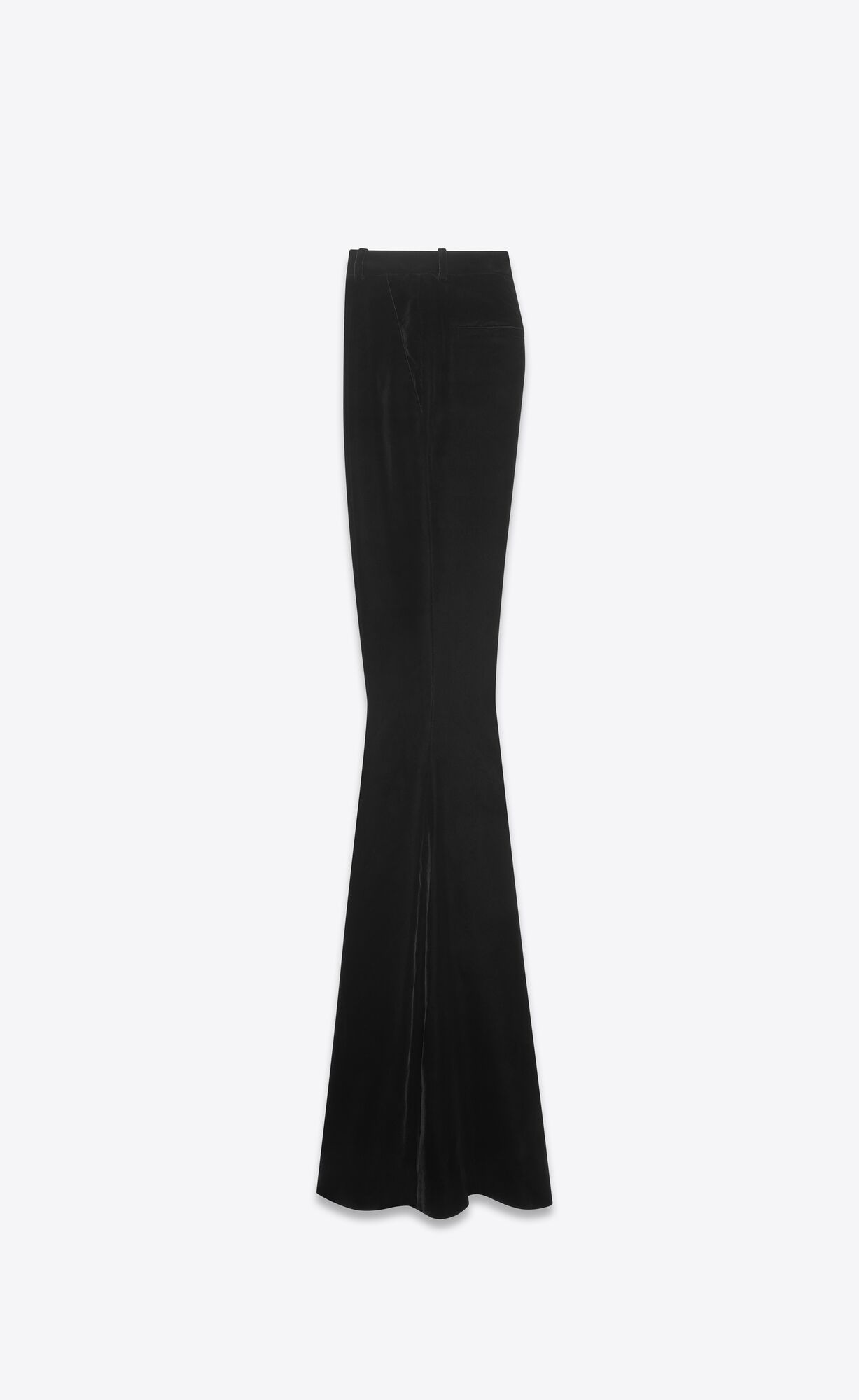 YSL Flared Pants In Cupro Velvet Schwarz | 20517-BTNU