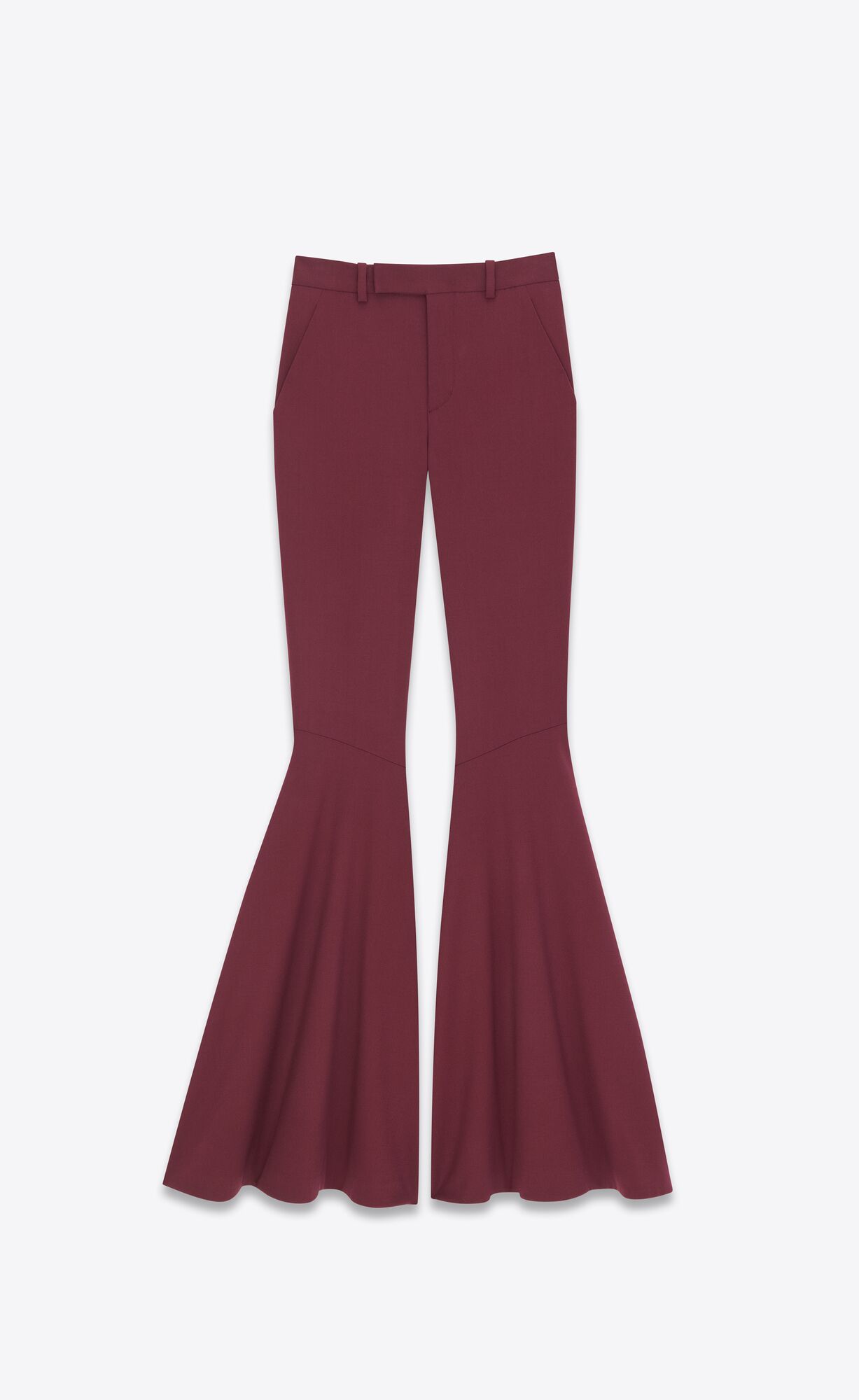 YSL Flared Pants In Gabardine Bordeaux | 75839-EYVA