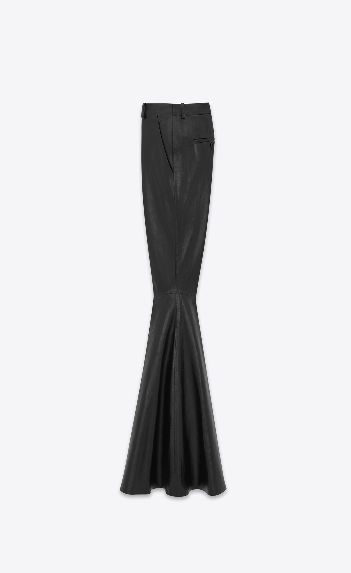 YSL Flared Pants In Shiny Lambskin Schwarz | 29475-LWUE