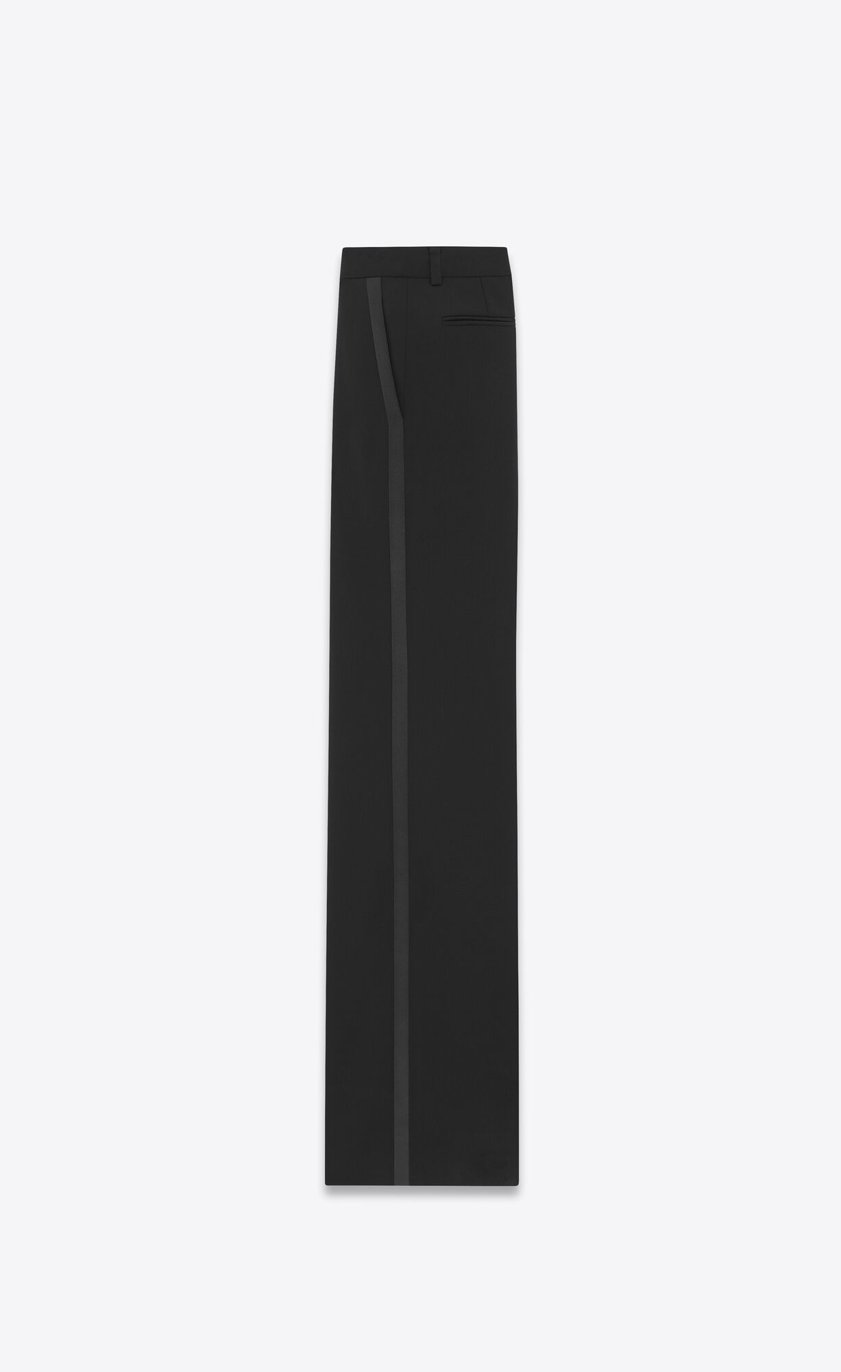 YSL Flared Tuxedo Pants In Grain De Poudre Schwarz | 56148-BPWX