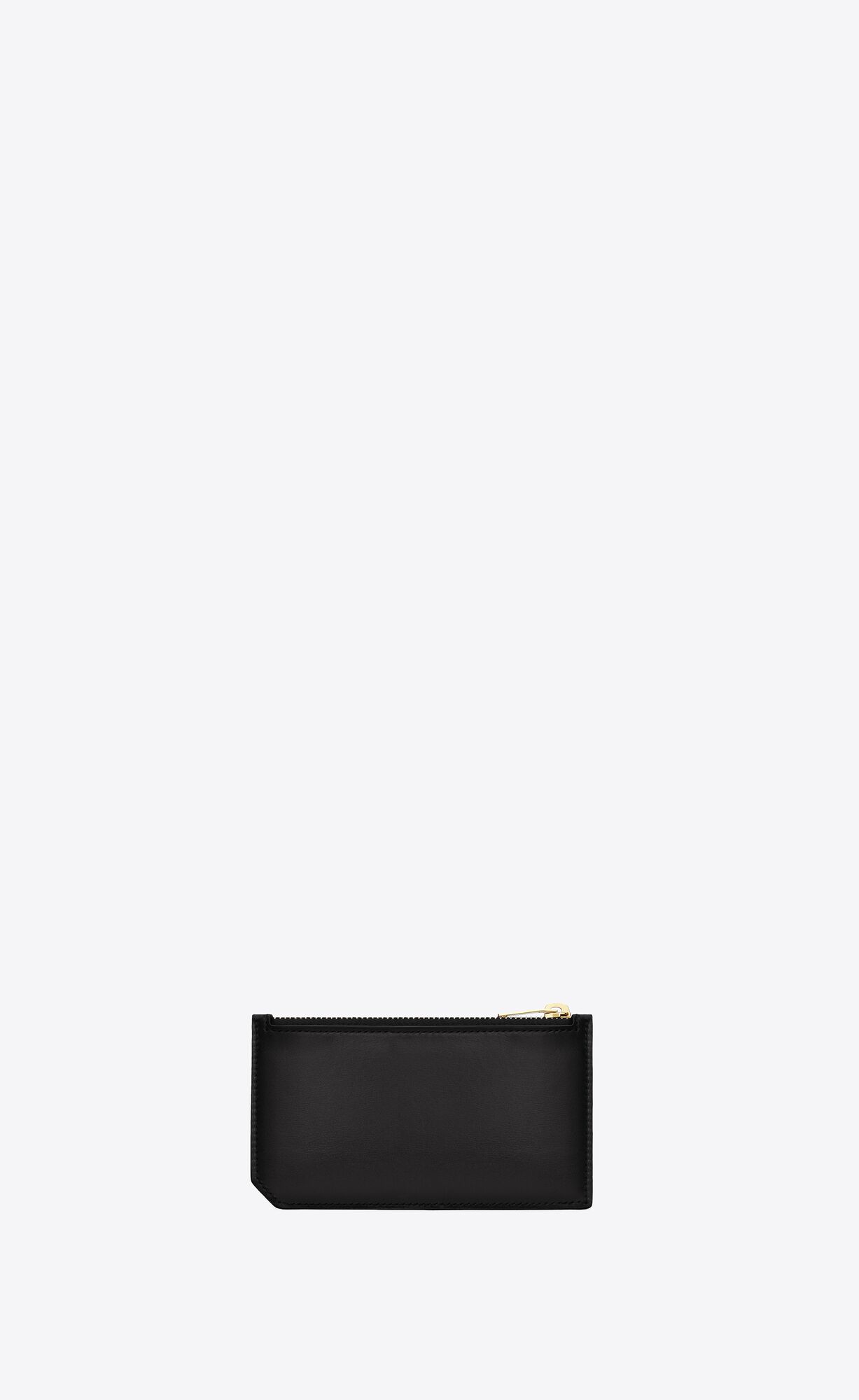 YSL Fragments Zipped Card Case In Smooth Leder Schwarz | 76529-GPZS