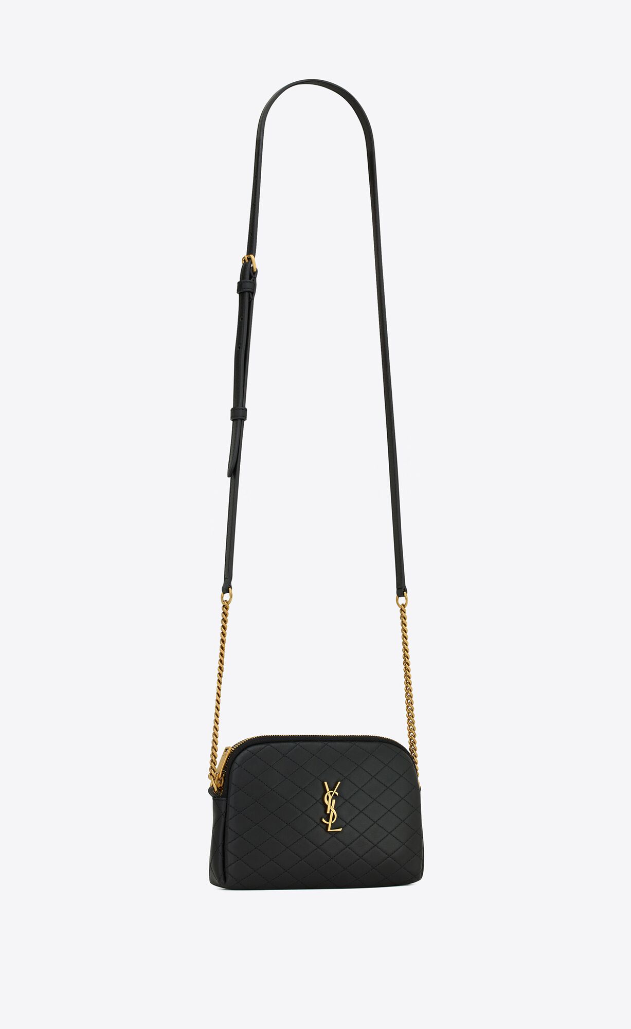 YSL Gaby Zipped Pouch In Gesteppt Lambskin Schwarz | 84320-HPSB